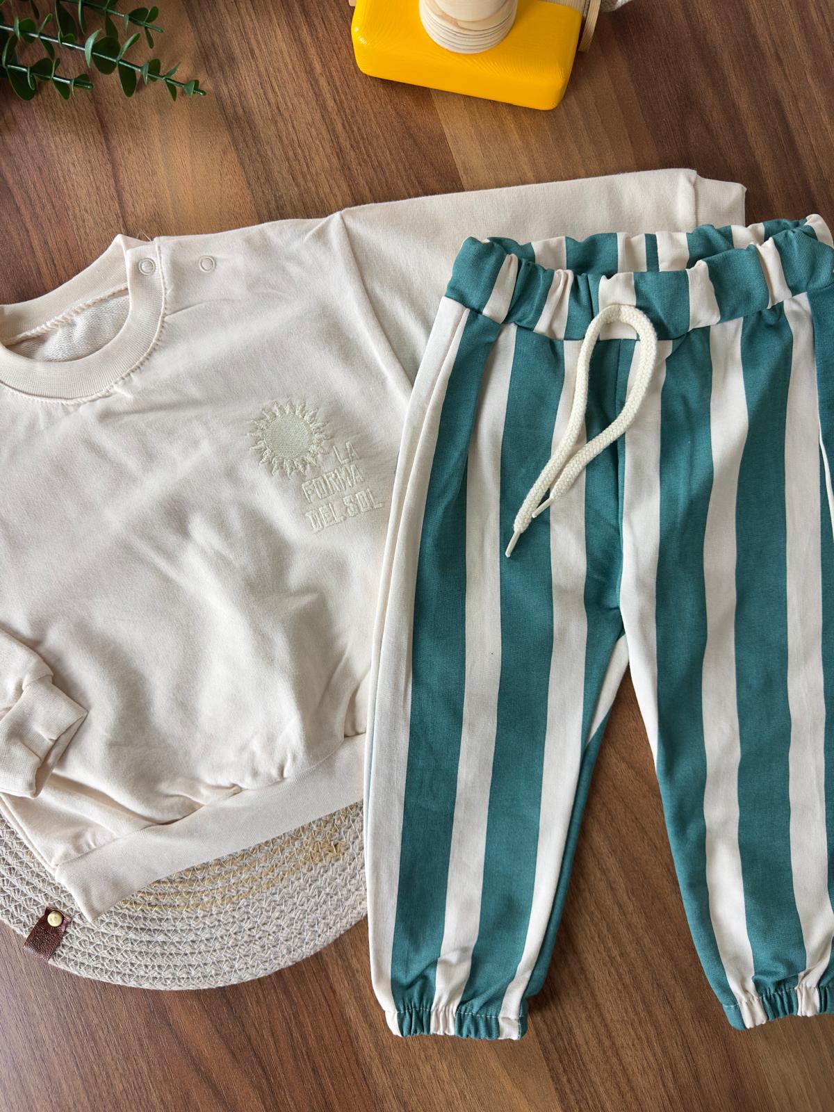 Roma ''La Forma Del Sol'' Erkek Bebek İkili Takım - Beyaz