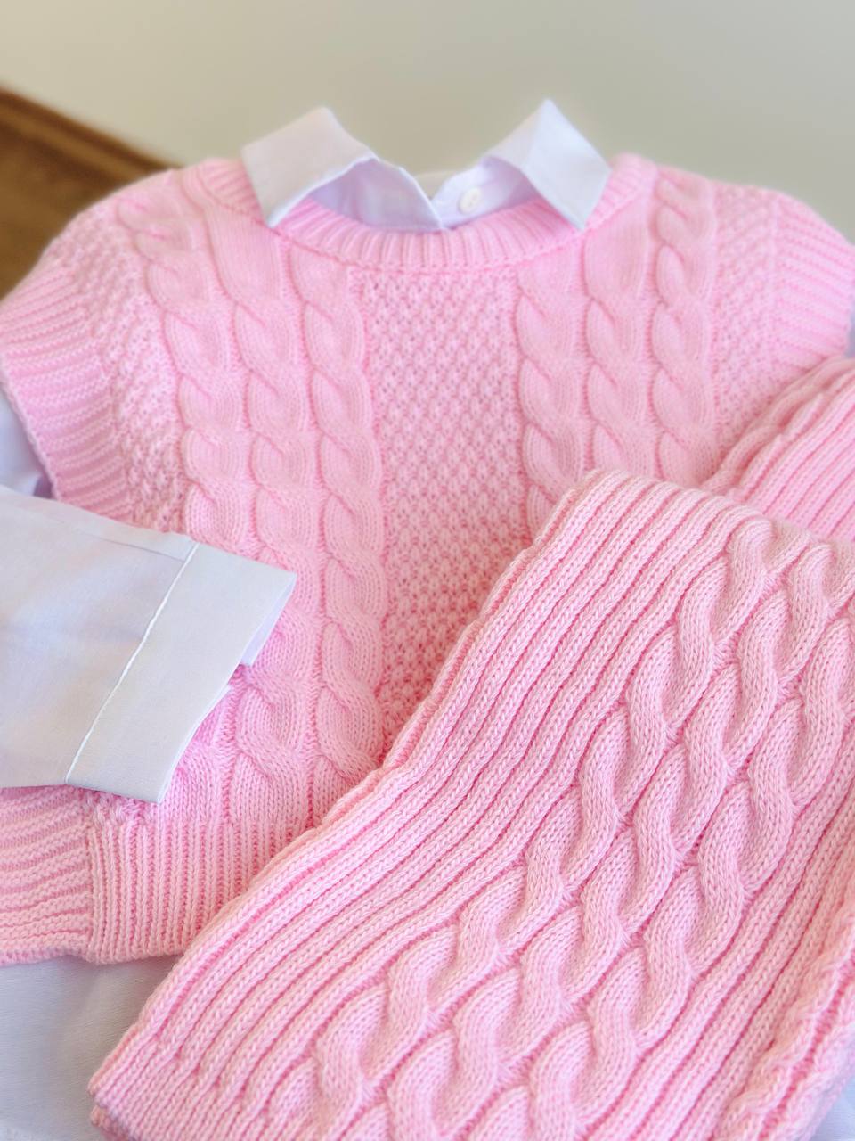 Cherry/Pink Lady Kız Çocuk Triko 3'lü Takımı - Pembe