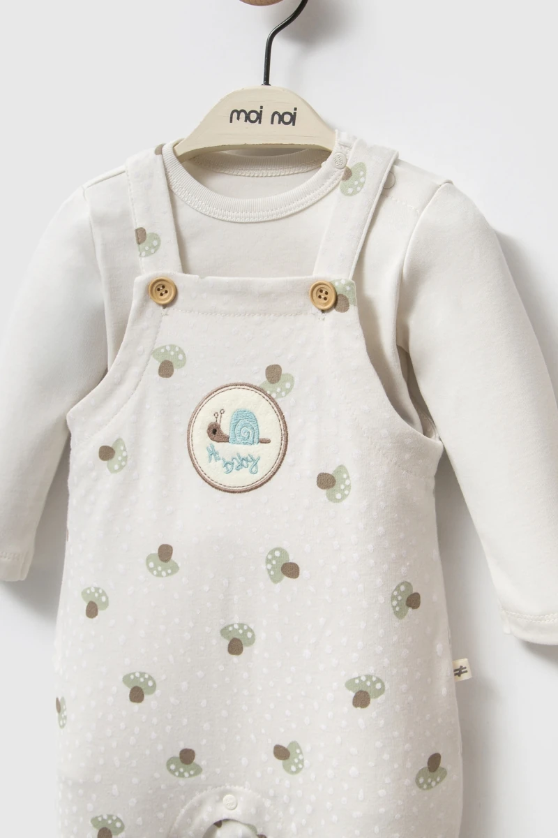 Mantar Desenli Unisex Salopet Takımı