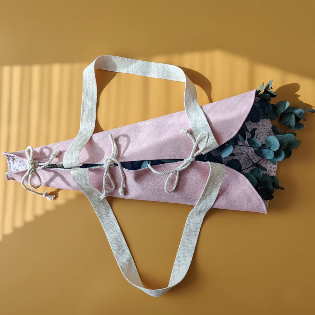 Pembe Çift Taraflı Çiçek Çantası