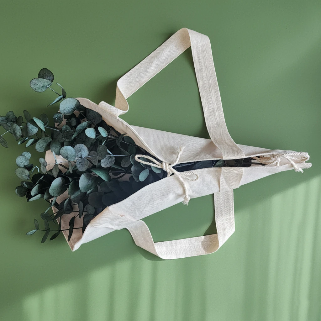 Ham Kanvas Çiçek Çantası