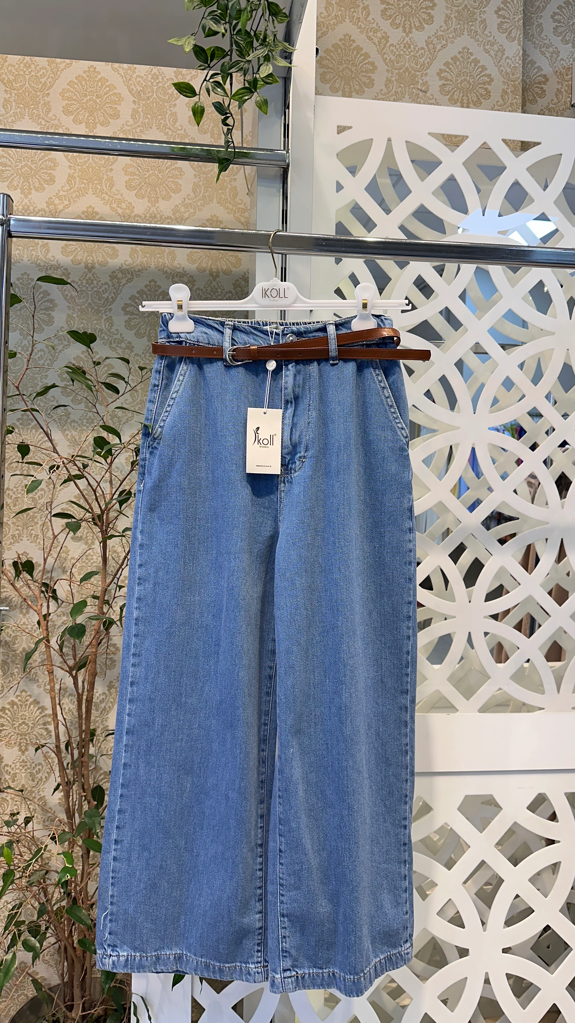 İkoll Bol Paça Kot Pantolon  - Kot Mavi