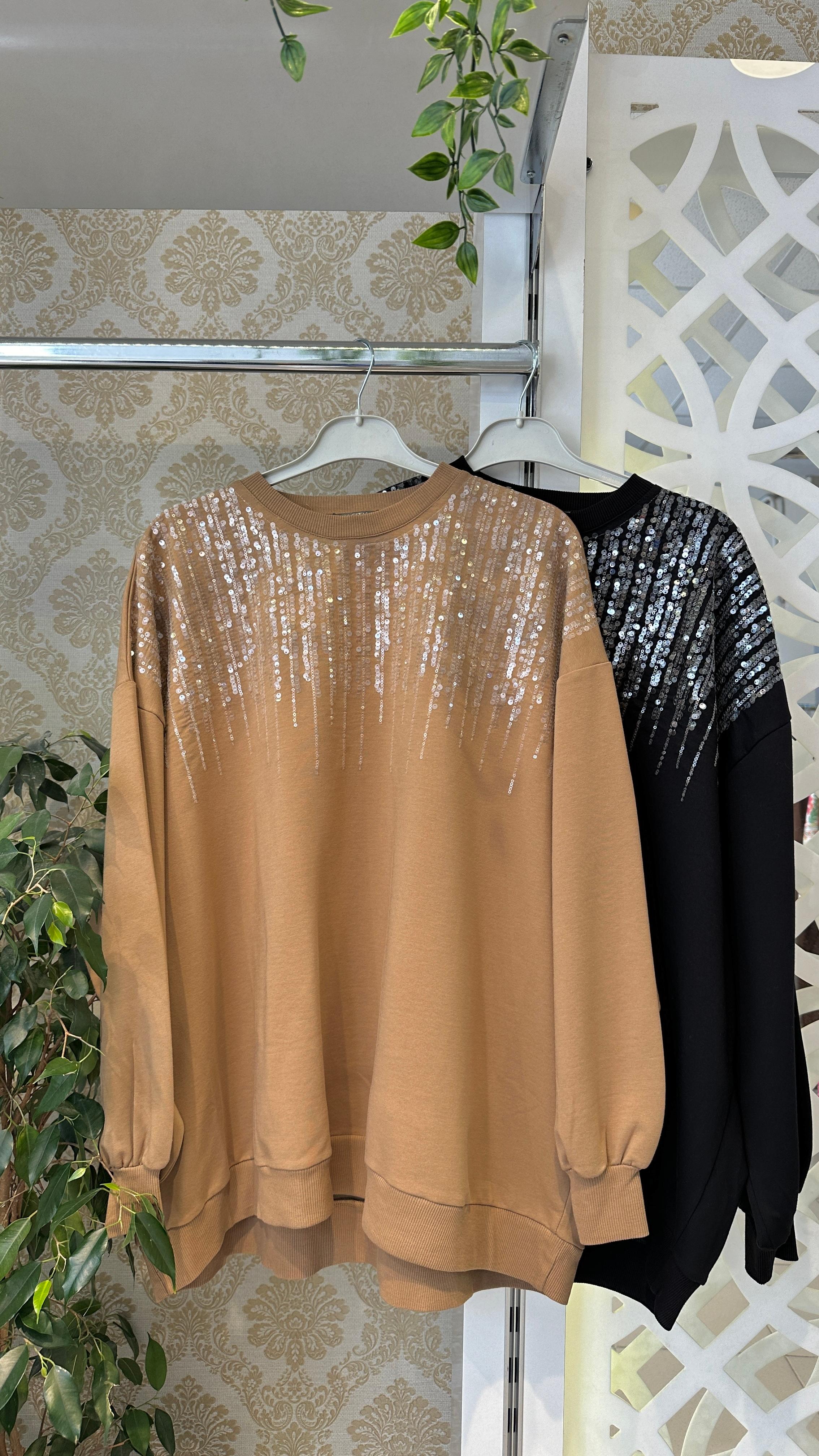 Yarım Pul Payet Sweat 