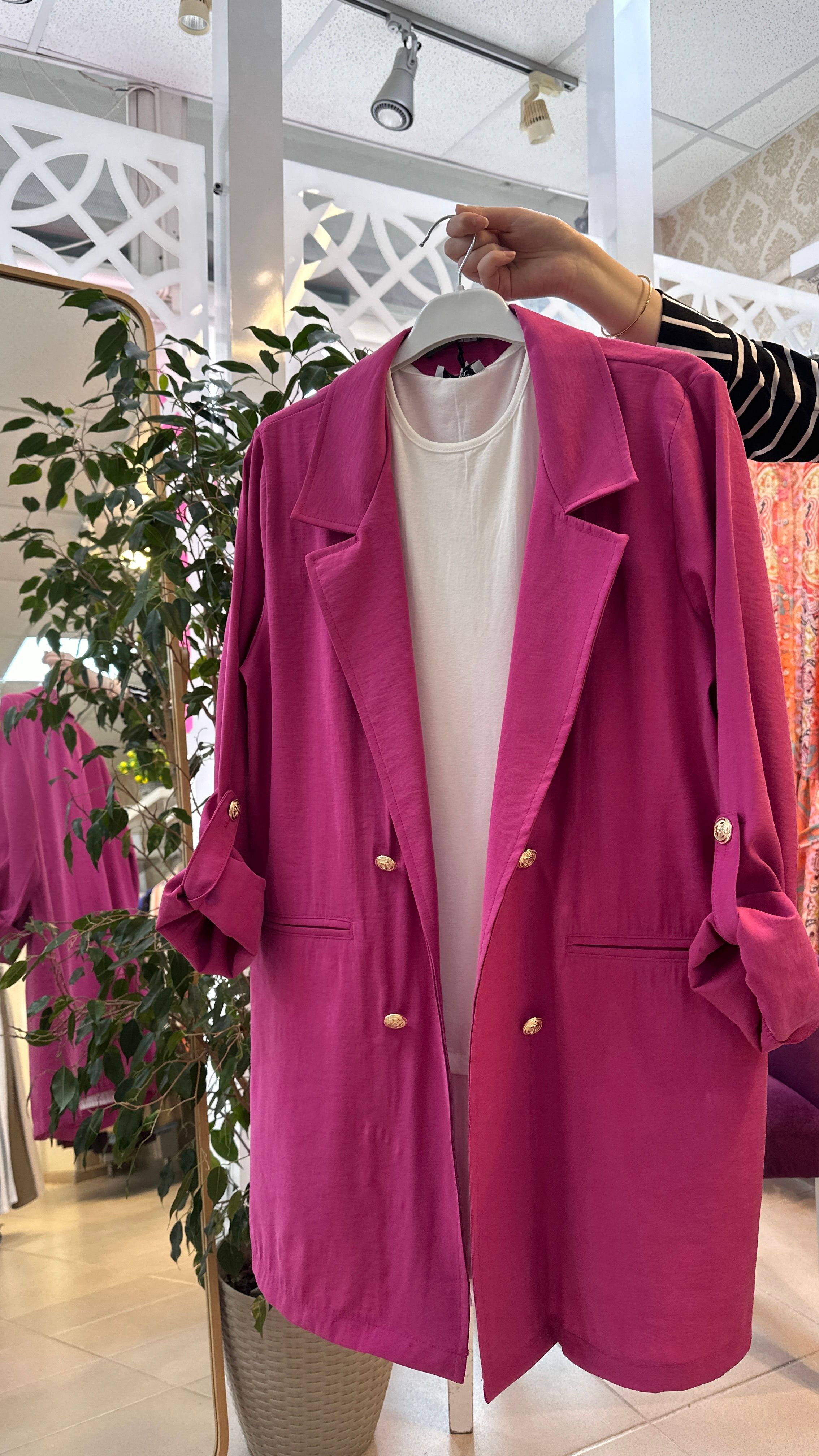 Fusya Qupra Blazer Ceket  - Fuşya