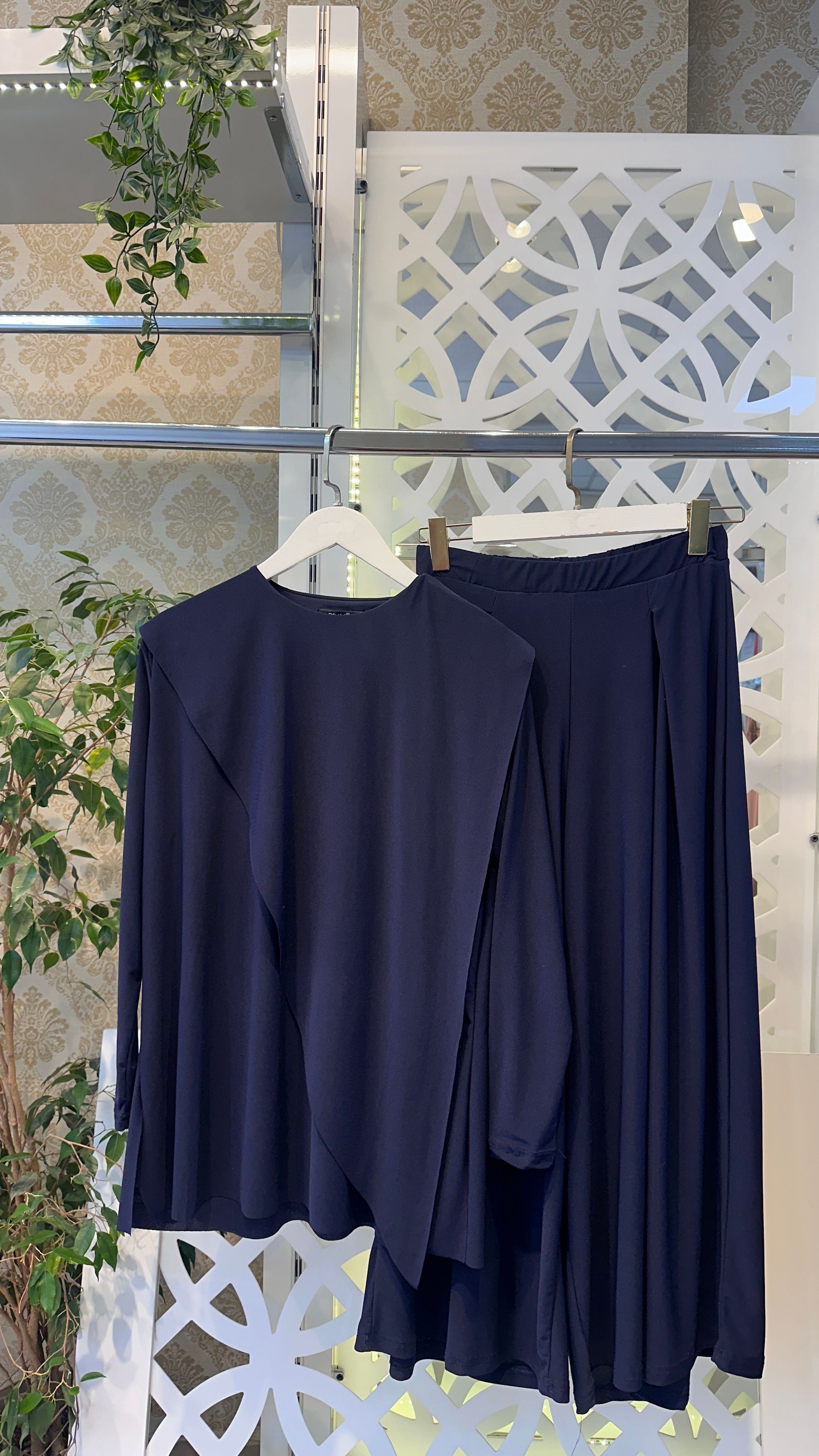 ÇAPRAZ MODEL PANTOLONLU TAKIM  - lacivert