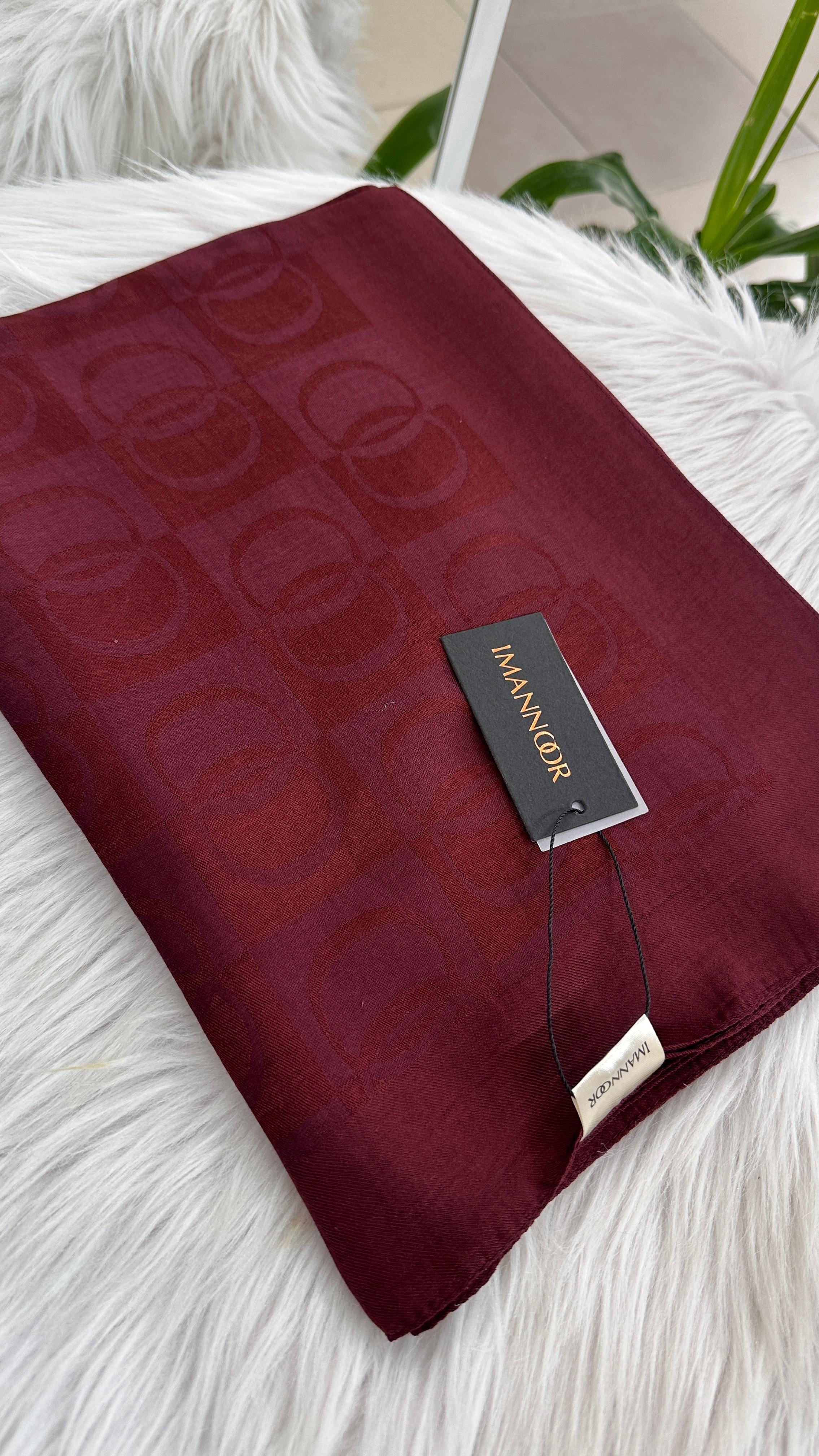 İMANNOOR DAMA DESEN ŞAL  - Bordo