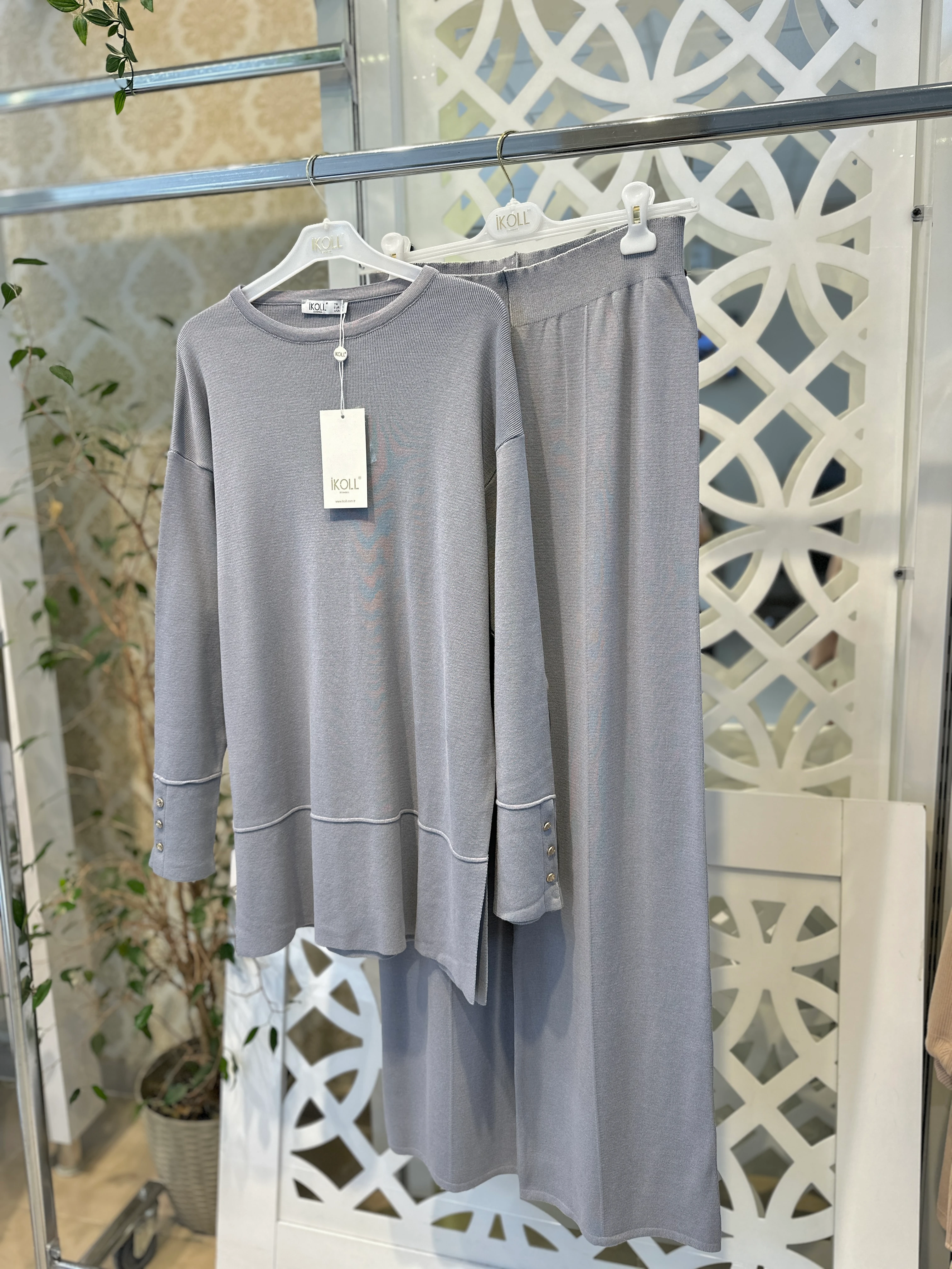 İKOLL SOĞUK İPLİK TRİKO TAKIM - Gri