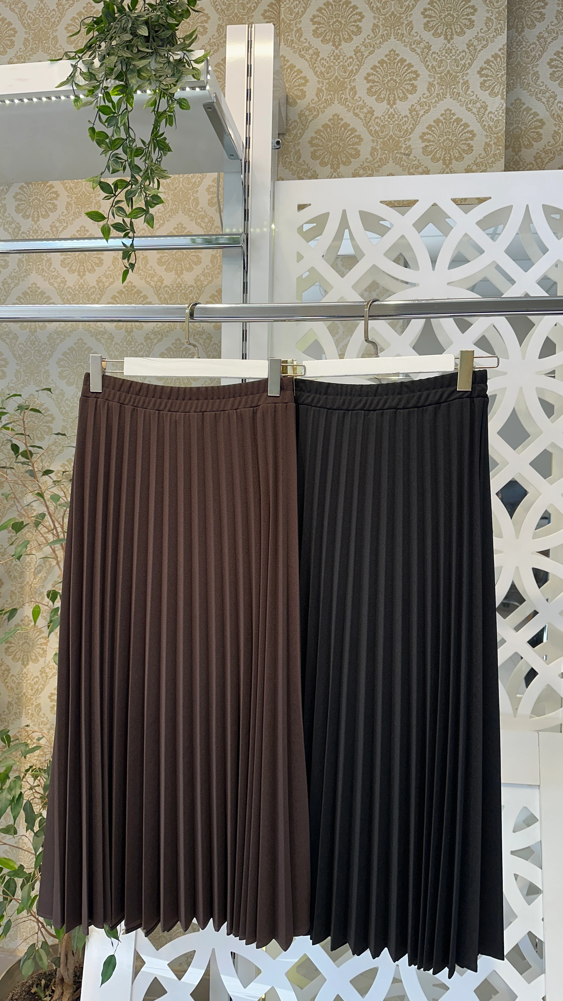 Krep Pilise Etek - Acı kahve