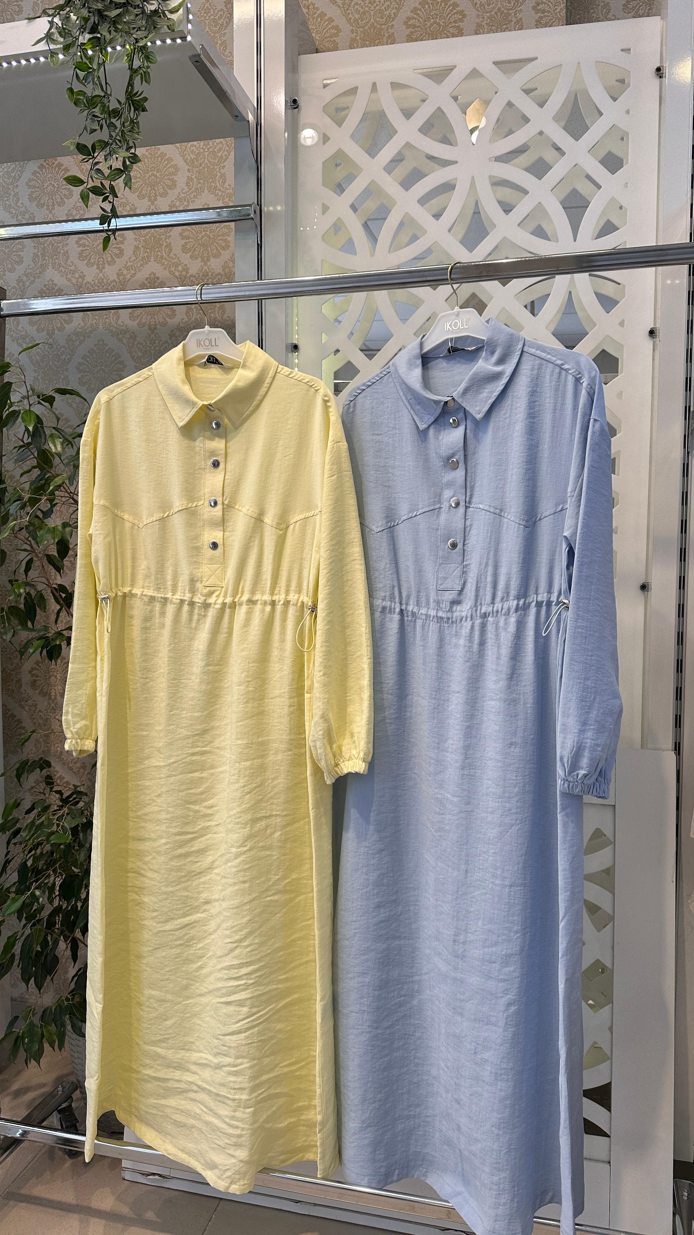 İKOLL MODAL ELBİSE - Soft sarı