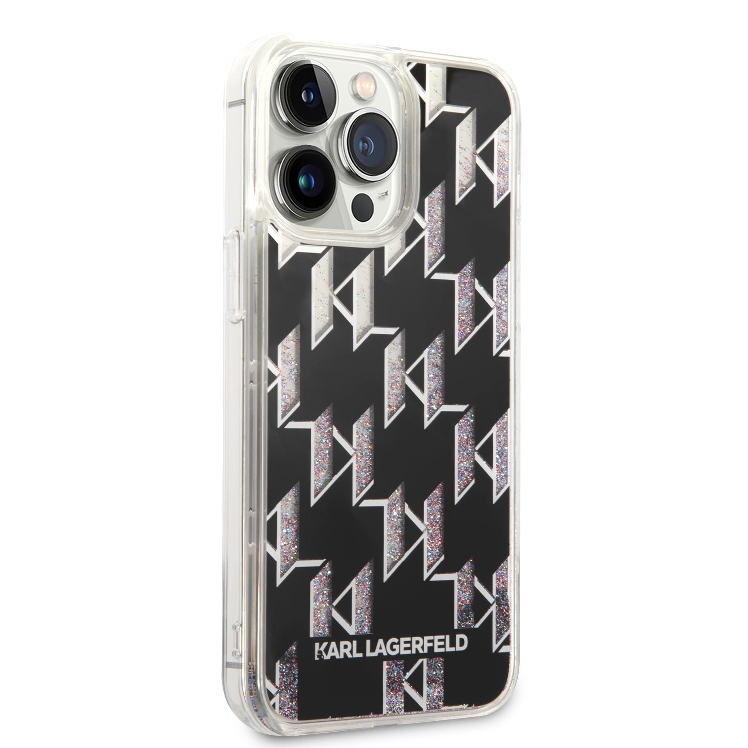 Karl Laggerfeld Apple iPhone 14 Pro compatible KL Design juicy silvery sheath klhcp14llmnmk - black