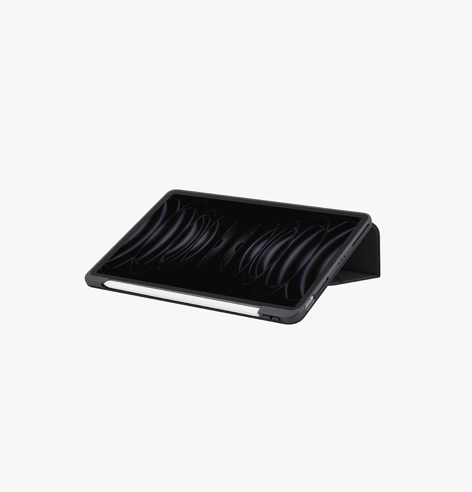 Uniq iPad Air 11 (2024) Ryze Standlı Katlanabilir Tablet Kapak - Siyah