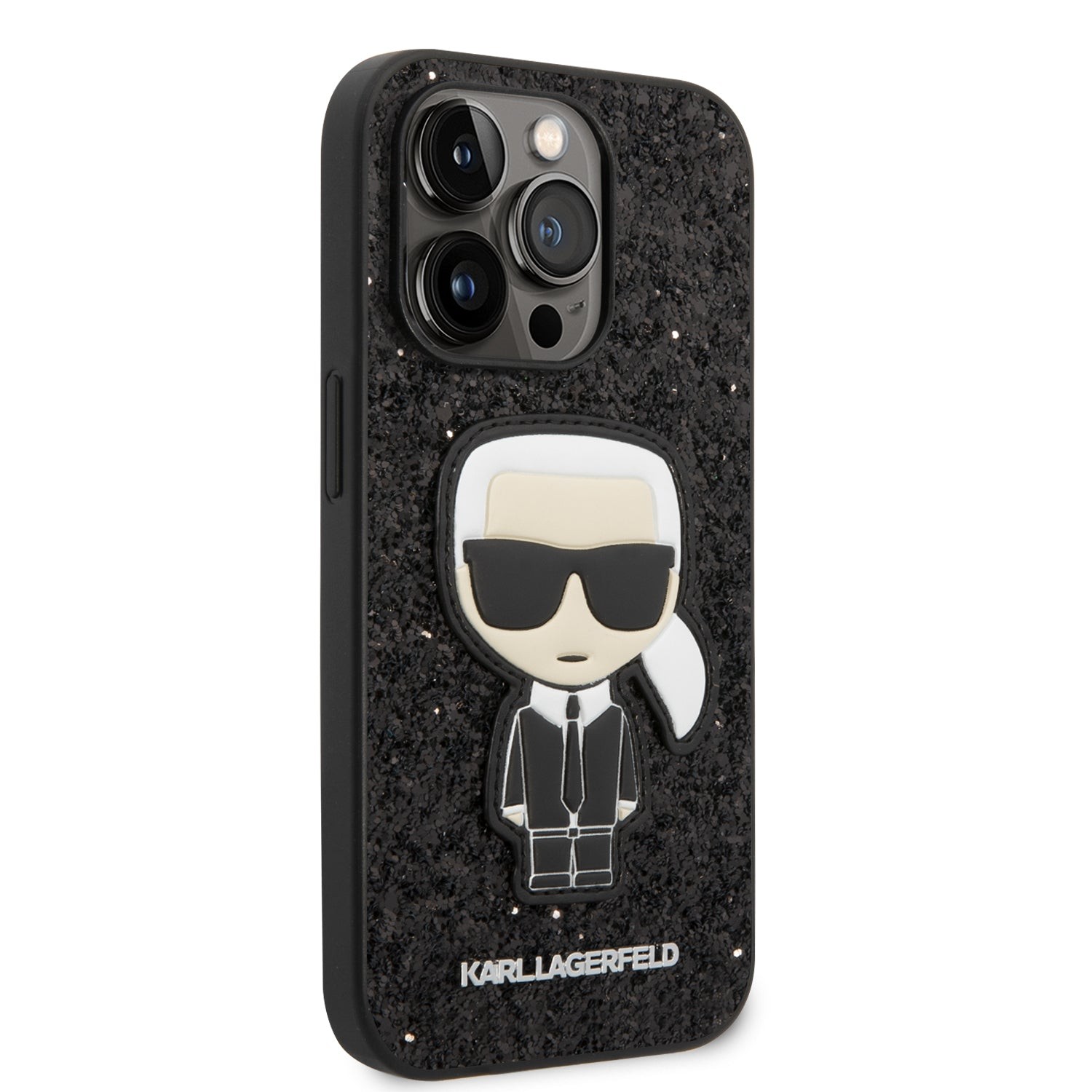 Karl Lagerfeld Apple iPhone 14 Pro compatible scales bright iconic design case klhcp14lgfkpk - black