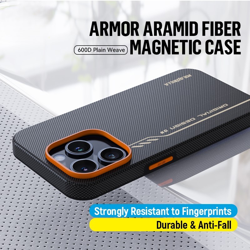 Blueo 16 Pro Max Fully Wraped Aramid Fiber Magnetic Telefon Kılıfı