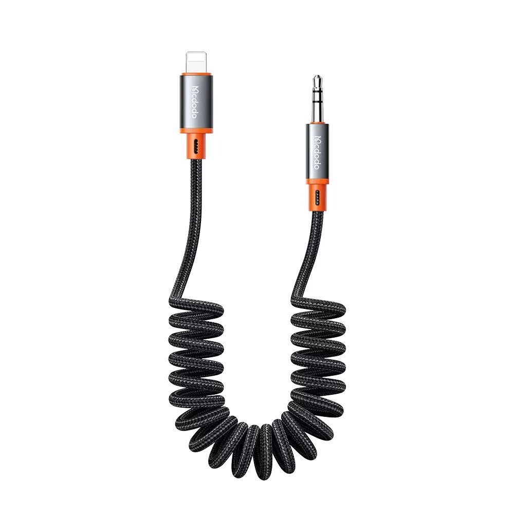 McDODO CA-0890 Spiral Lightning to 3.5mm Sound Cable 1.8m-Black