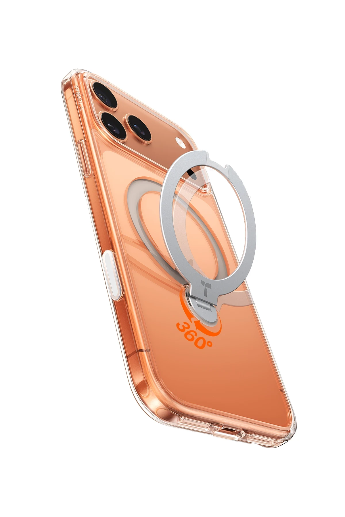 Torras Apple iPhone 17 Air O Stand Spin Serisi Magsafe Kılıf - Şeffaf