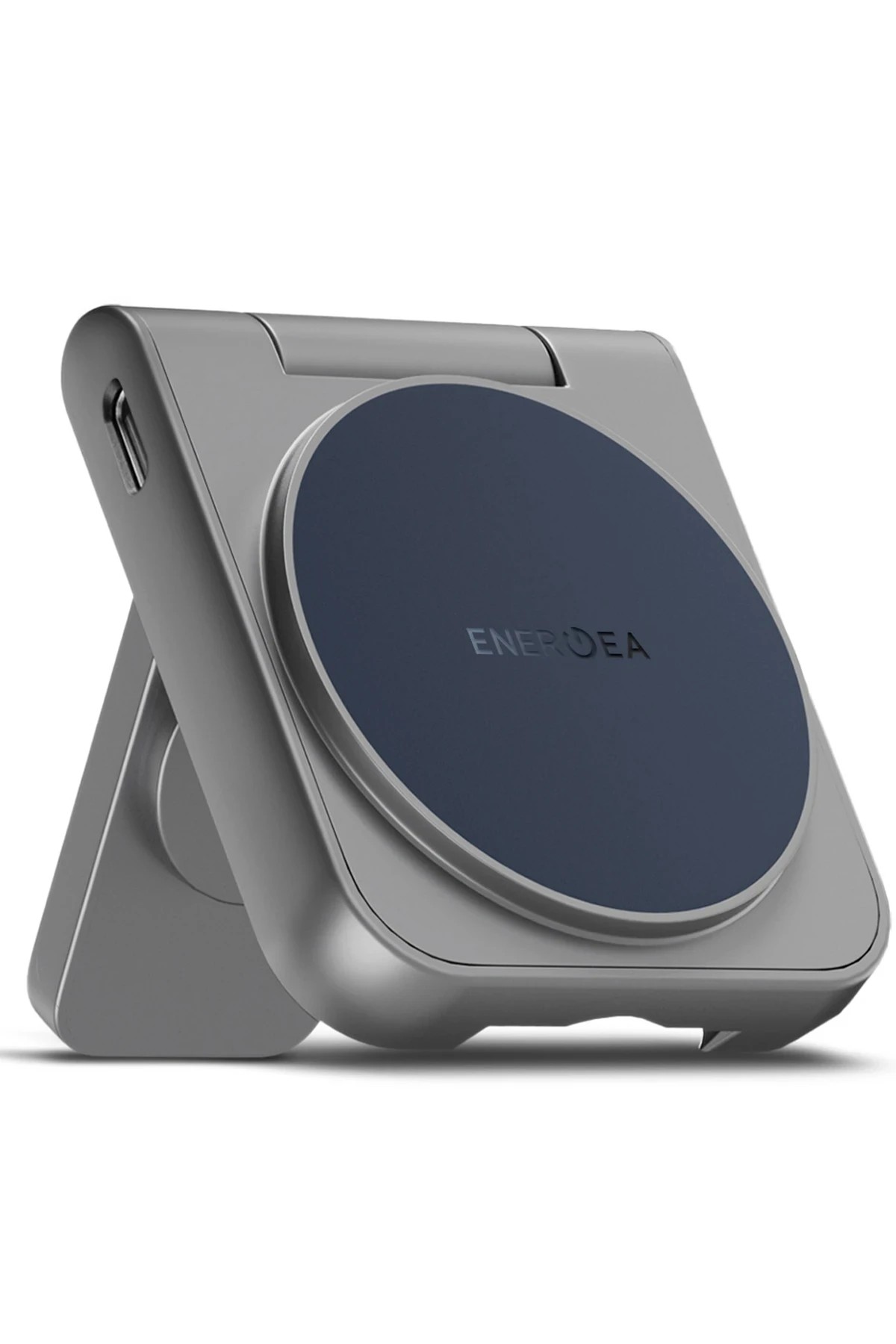 Energea MagDuo 2in1 Katlanabilir 15W Telefon ve 2.5W Saat Masaüstü Hızlı Şarj Standı - Lacivert