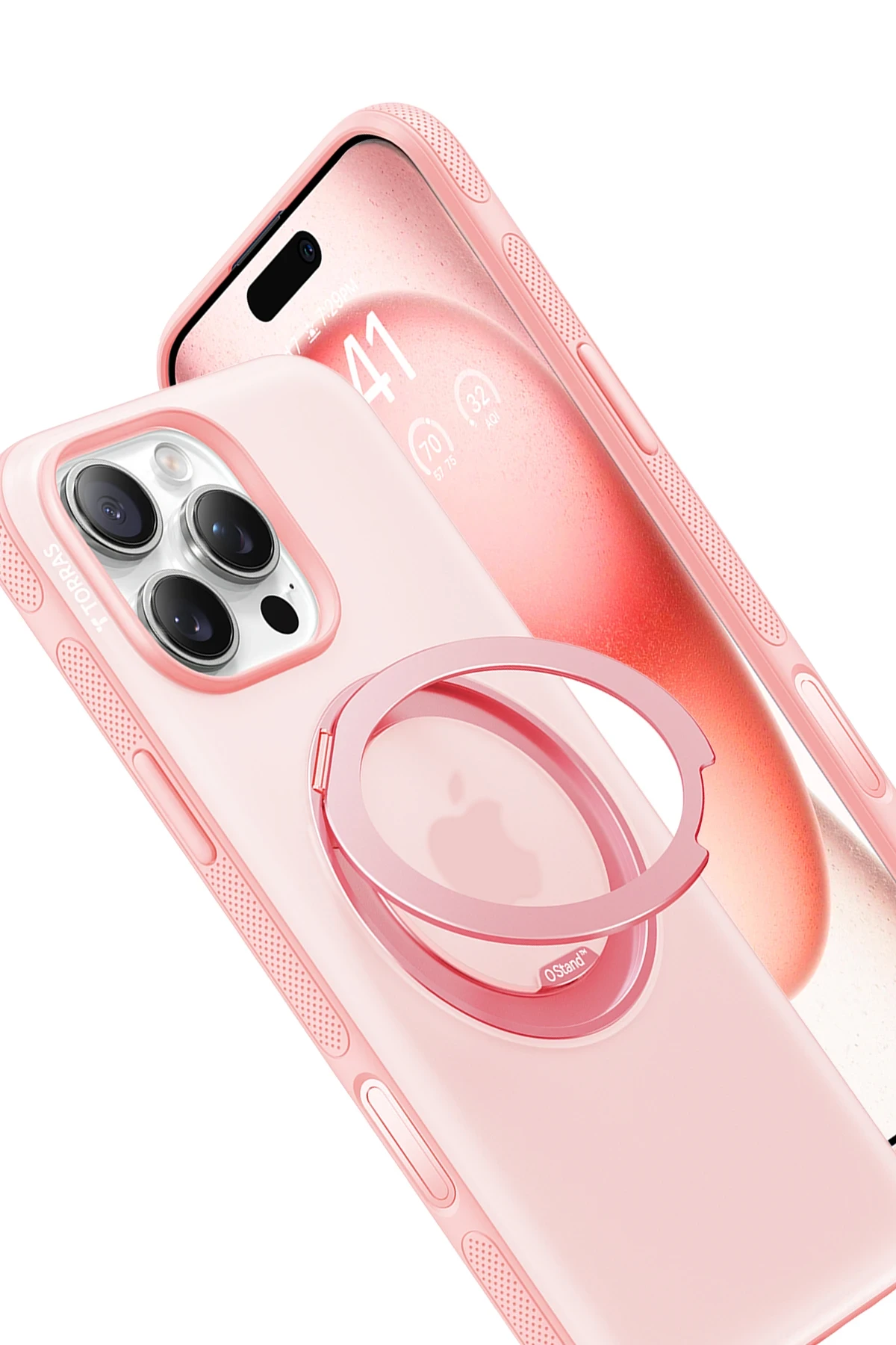 Torras Apple iPhone 16 Pro Max O Stand R Fitness Serisi Magsafe Kılıf - Pembe