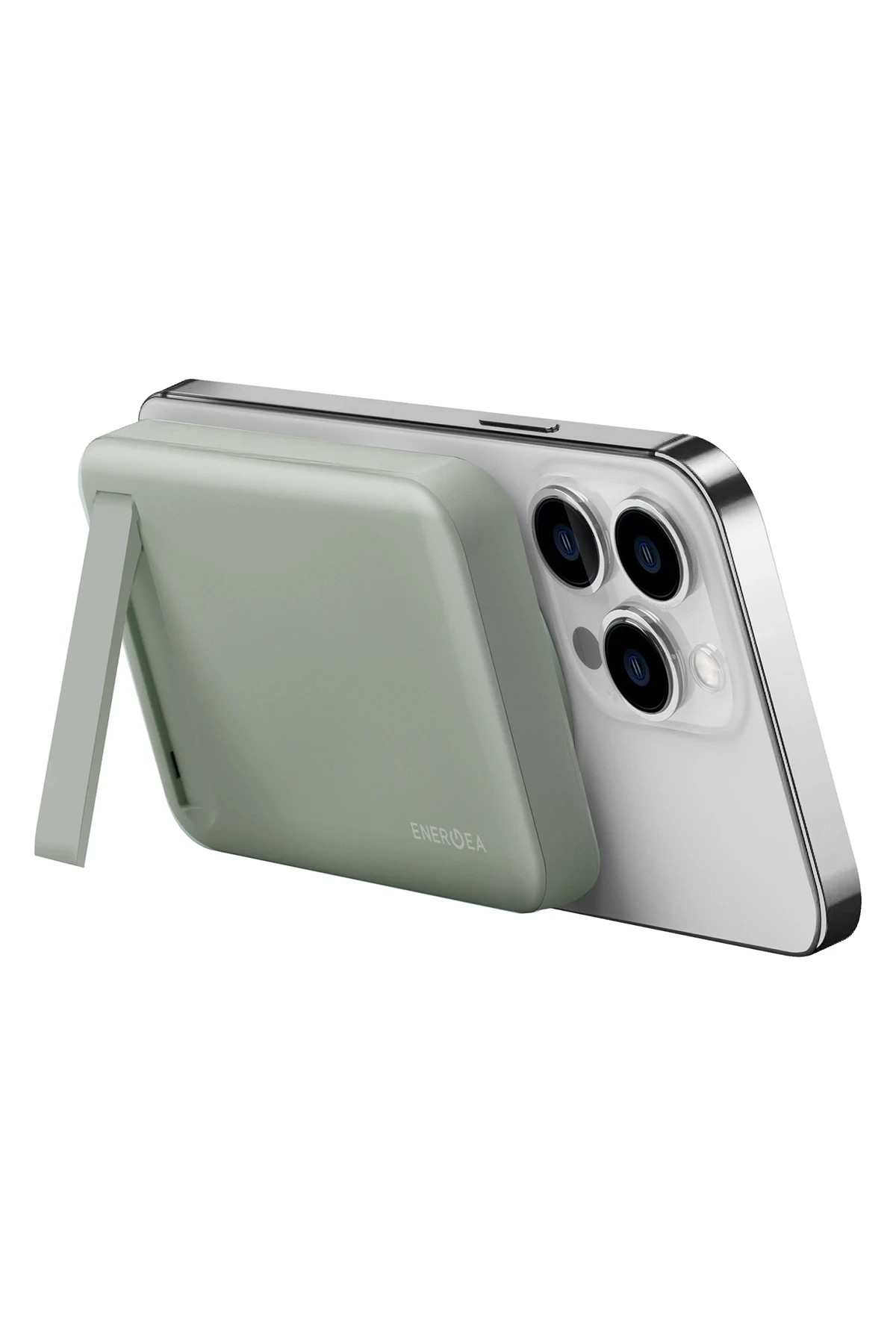 Energea MagPac Mini 10.000 mAh 20W Type-C Çıkışlı 15W Kablosuz Şarj Destekli Stant Özellikli Magsafe Powerbank - Yeşil