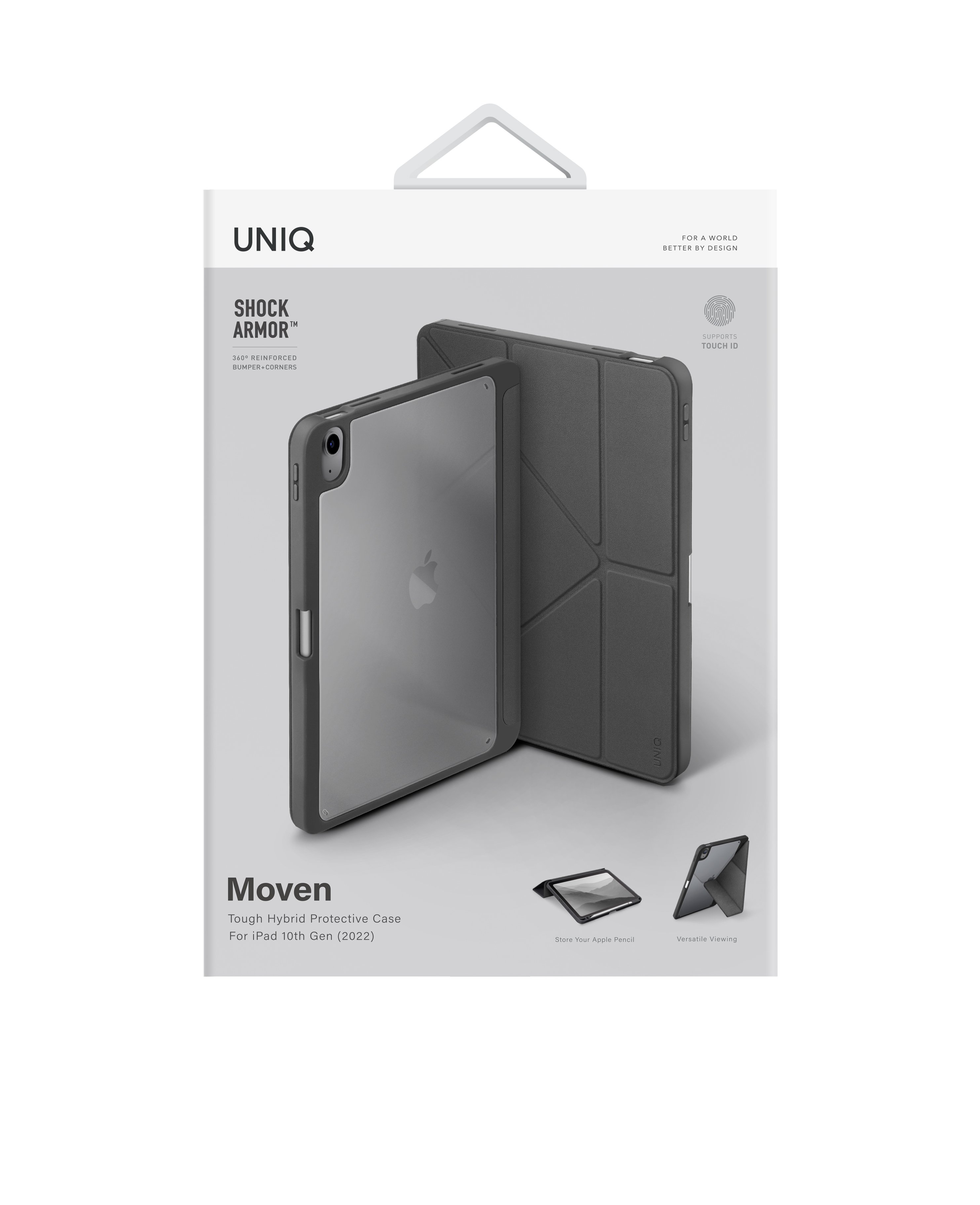 Uniq iPad 2022 10.9 (10.nesil) Moven Standlı Tablet Kapak - Gri