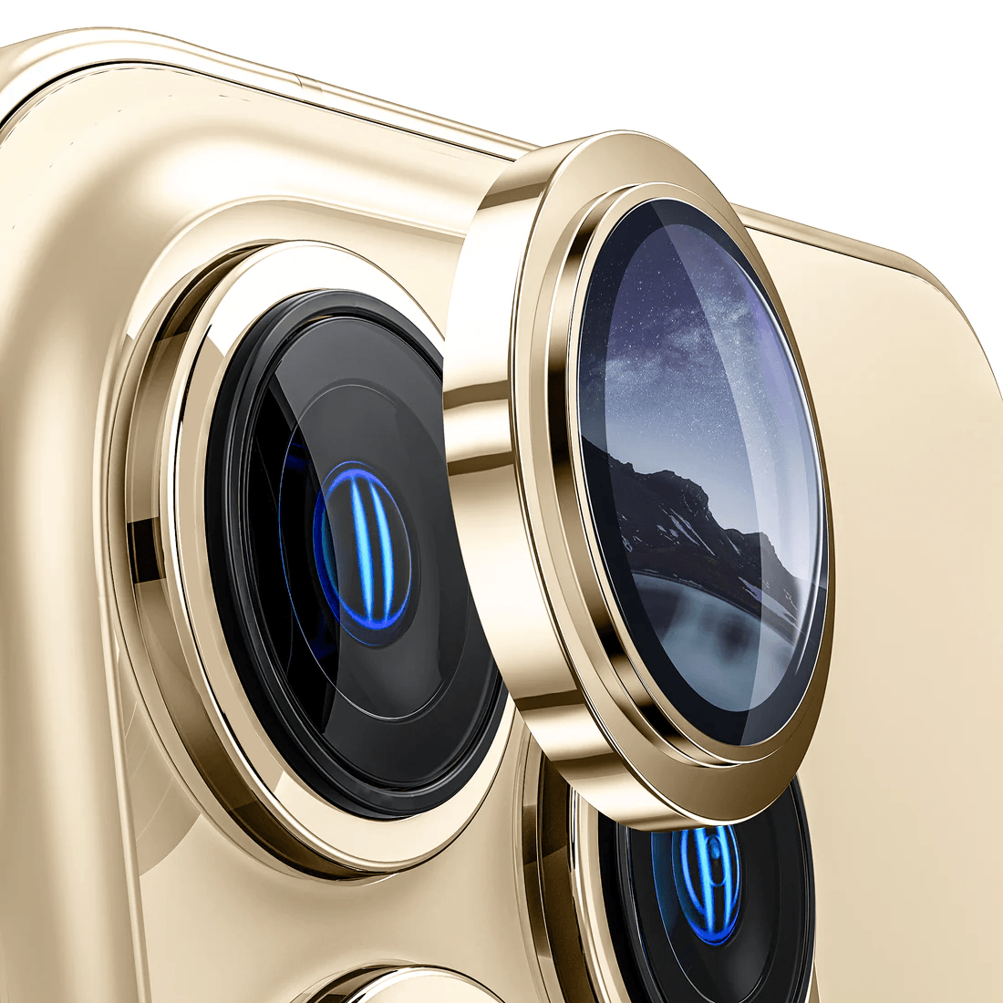 G-Next Apple iPhone 13 Pro/13 Pro Max Uyumlu Kamera Lens Koruyucu - Gold