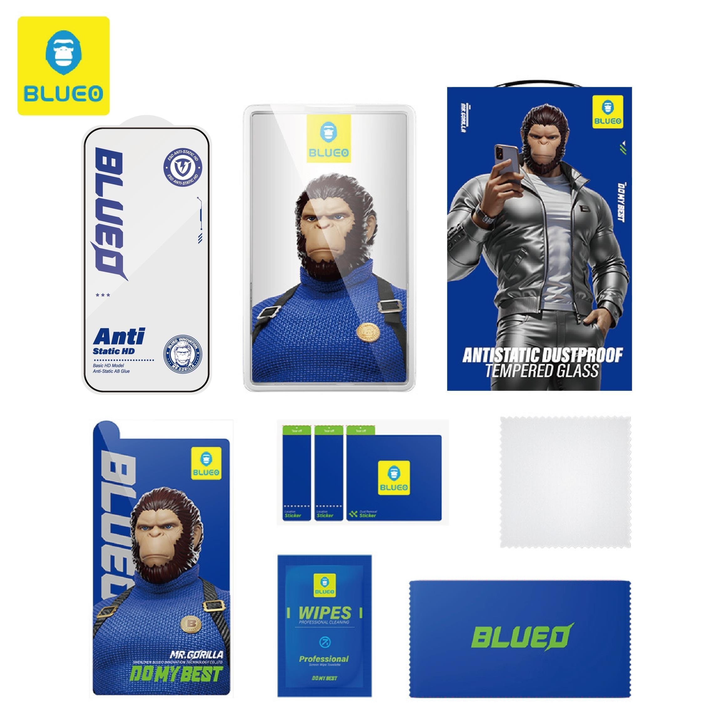 Blueo Anti Static HD iPhone 17 17 Pro Uyumlu Toz Çizilme Parmak izi Önleyici Cam Ekran Koruyucu