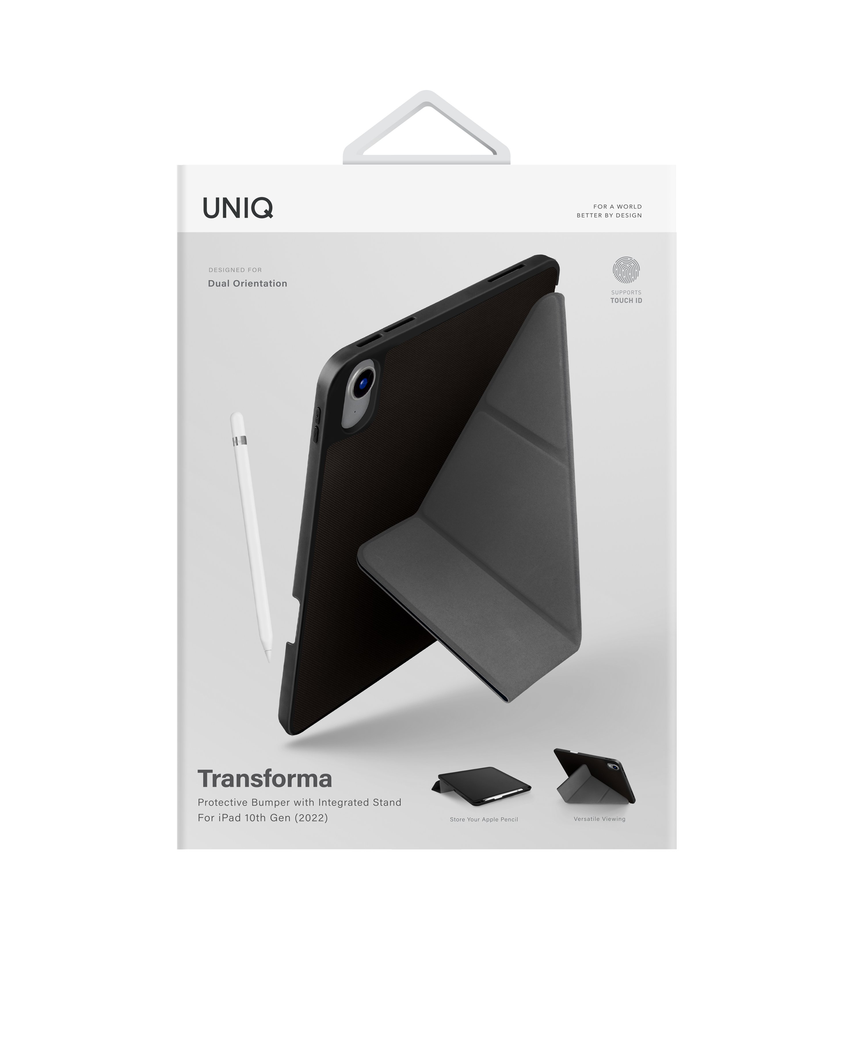 Uniq iPad 2022 10.9 (10.nesil) Transforma Tablet Kapak - Siyah