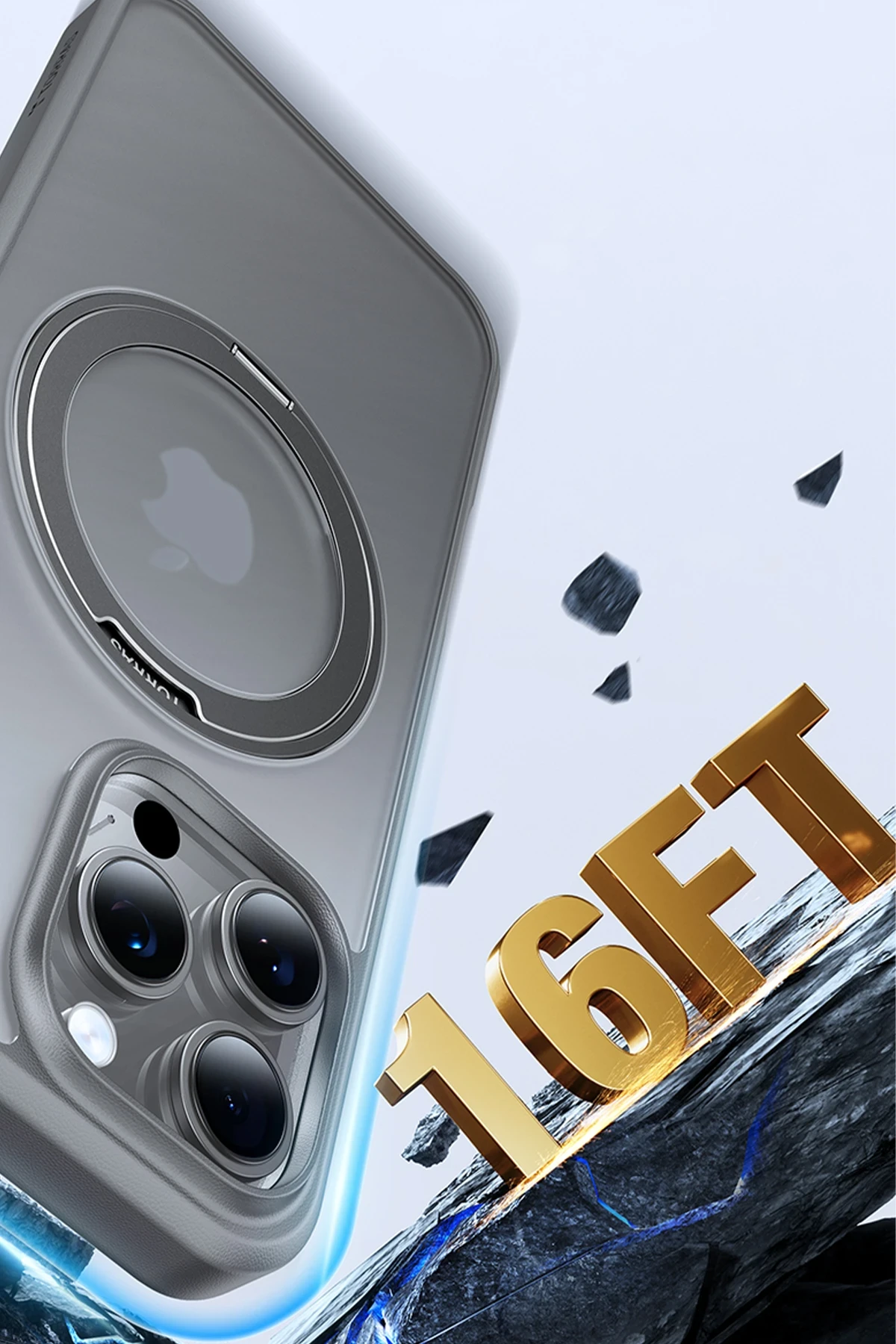 Torras Apple iPhone 16 Pro Max O Stand Pro Serisi Magsafe Kılıf - Titan Gri