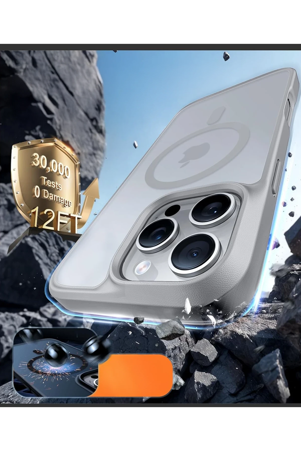 Torras Apple iPhone 16 Pro Max Guardian Magsafe Kılıf - Titan Gri