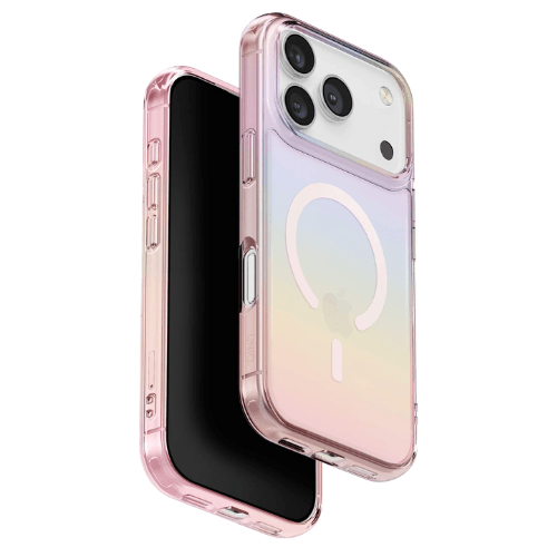 Uniq Apple iPhone 17 Pro Iridescia Magsafe Kapak - Pembe Rainbow