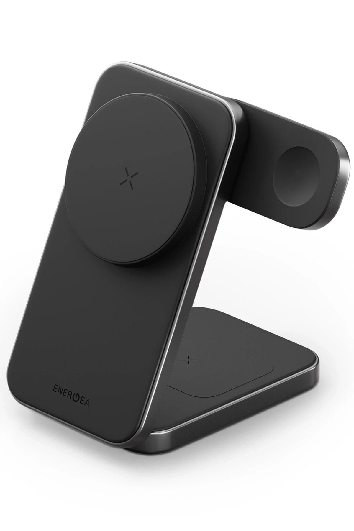 Energea MagTrio Plus 3in1 Katlanabilir 15W Telefon Saat Airpods Masaüstü Hızlı Şarj Standı - Koyu Gri