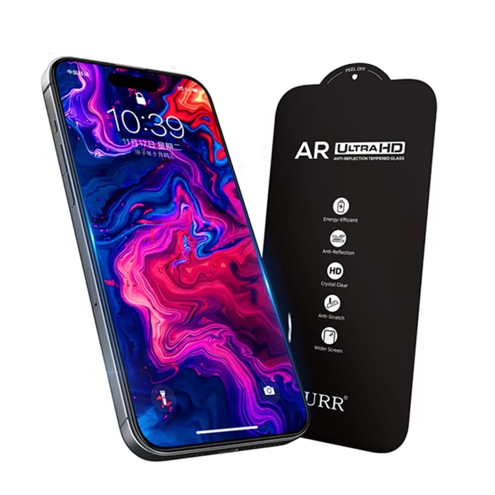 URR Apple iPhone 17 Pro 3D Anti Reflection AR Ultra HD Cam Ekran Koruyucu - Şeffaf