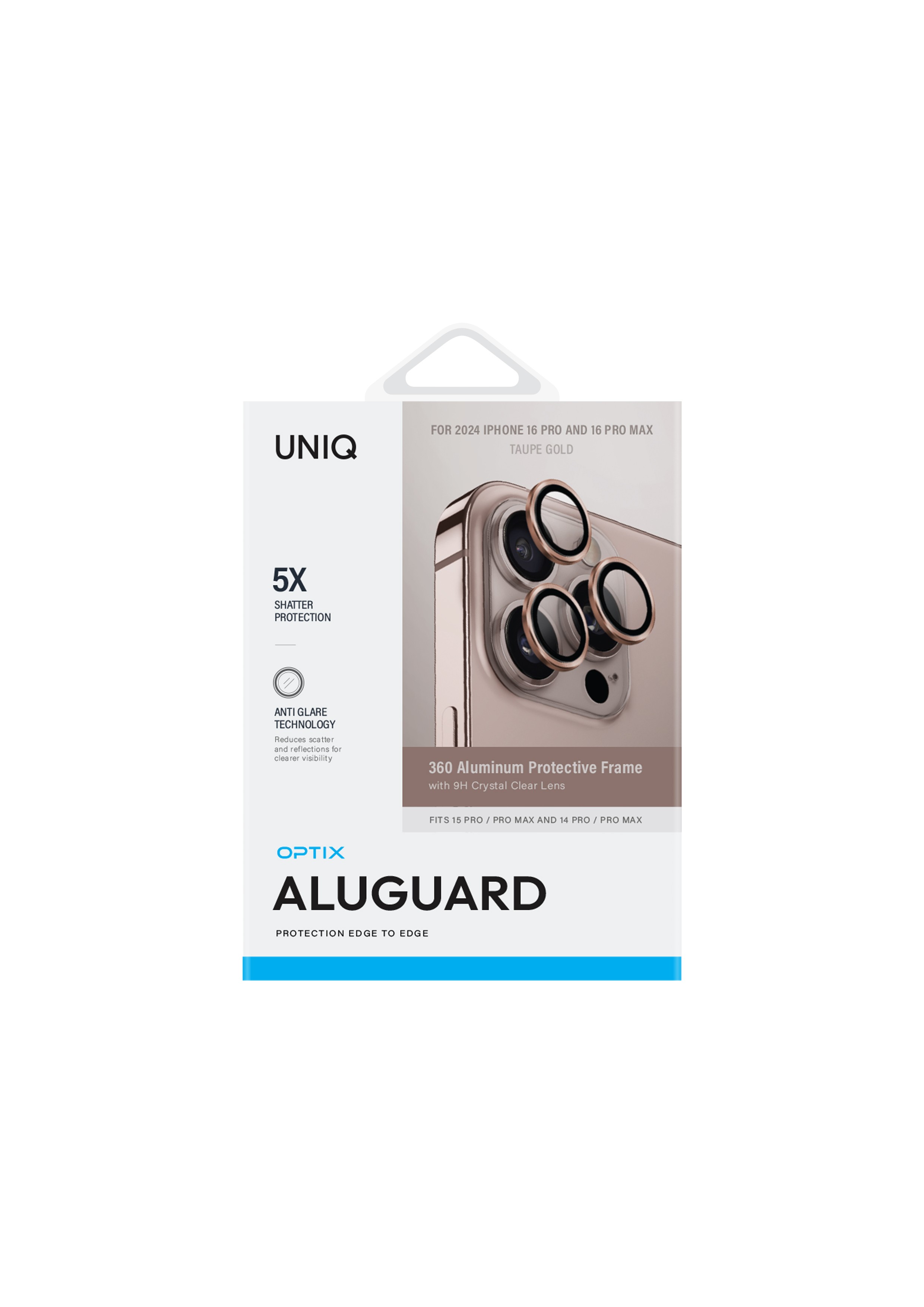 Unıq Alüminyum Kamera Koruyucu Lens 16 Pro Max - Taupe Gold