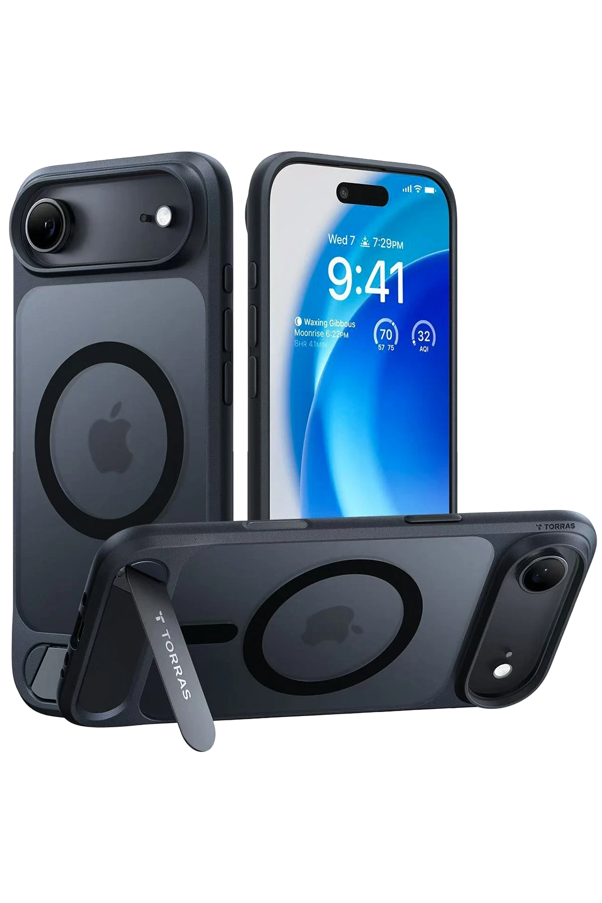 Torras Apple iPhone 17 Air P Stand Serisi Magsafe Kılıf - Siyah