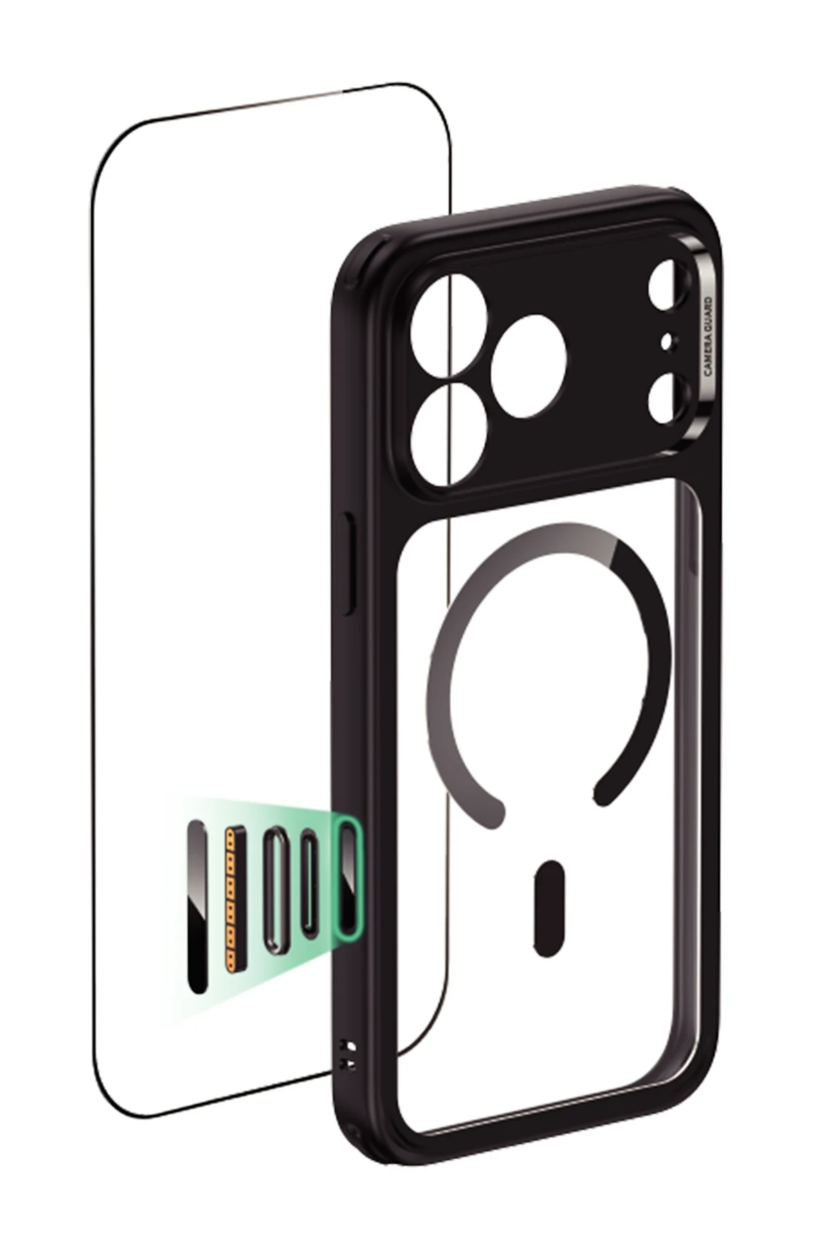 ESR Apple iPhone 17 Pro Classic Hybrid Magsafe Kapak + Cam Hediyeli Set - Siyah
