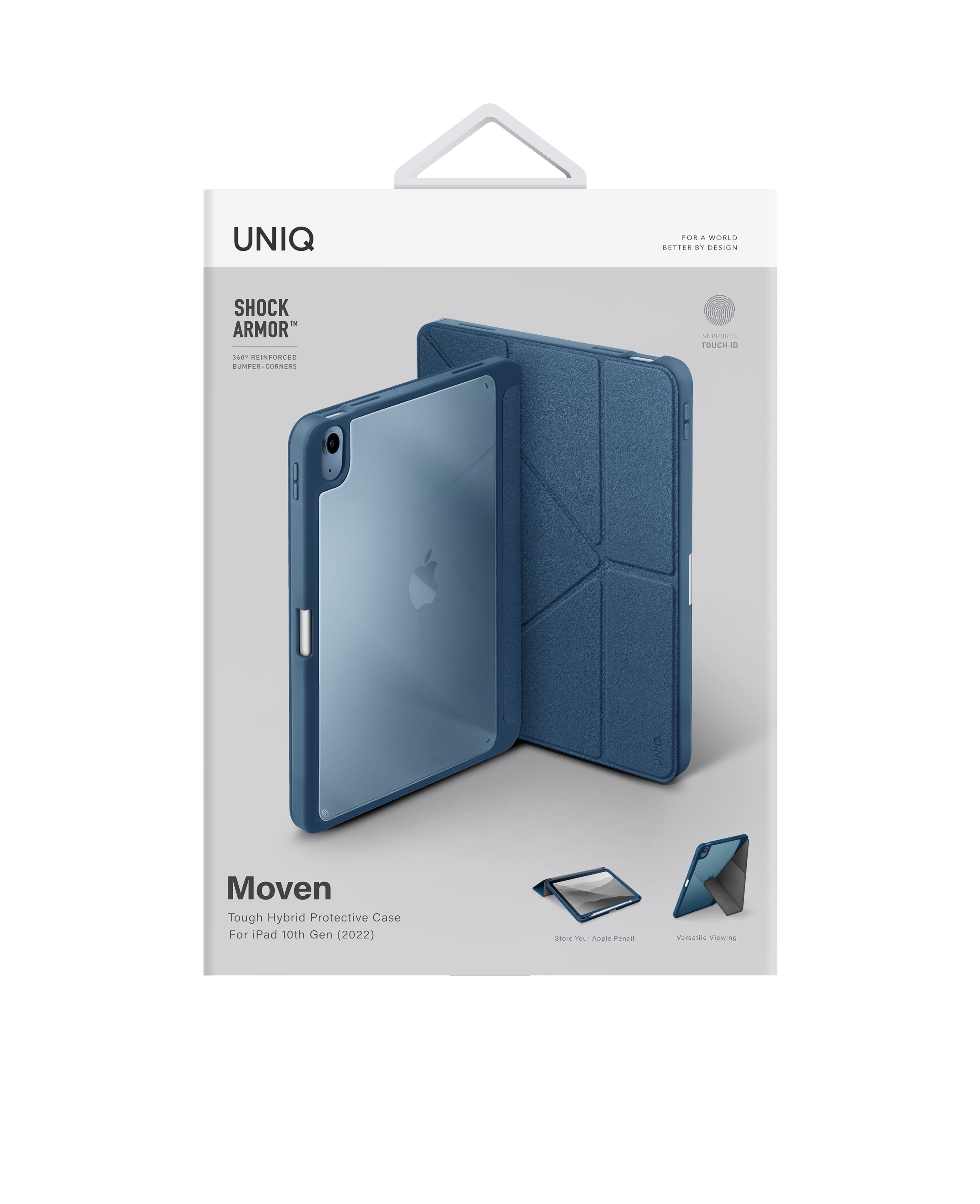 Uniq iPad 2022 10.9 (10.nesil) Moven Standlı Tablet Kapak - Açık Mavi