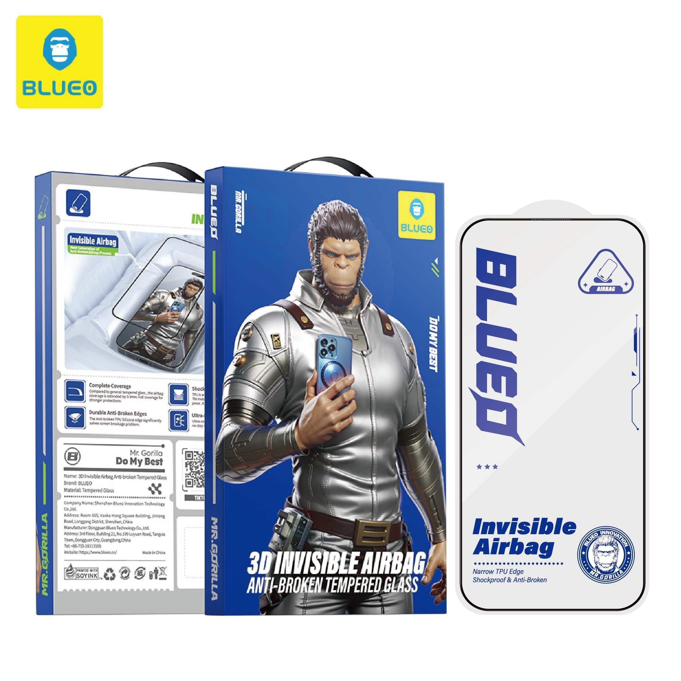Blueo 3D İnvisible Airbag Anti-Broken iPhone 17 Pro Max Uyumlu Temperli Ekran Koruyucu