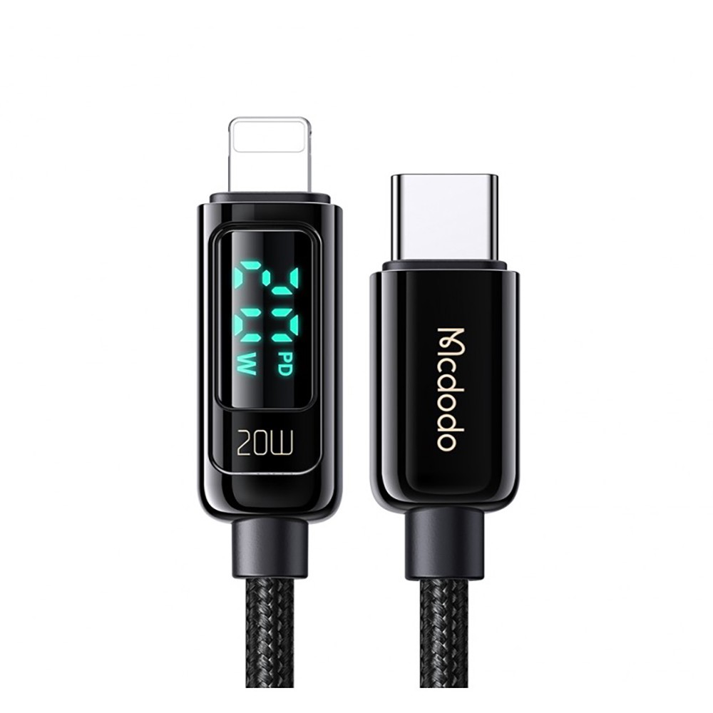 McDODO CA -8810 Type -C to Lightning Data - Charging Cable - Black