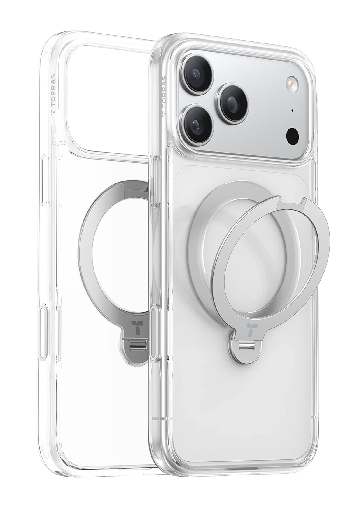 Torras Apple iPhone 17 Air O Stand Spin Serisi Magsafe Kılıf - Şeffaf