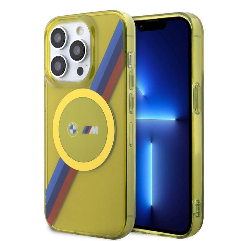 BMW HC MAGSAFE M TRICOLOR STRIPES YELLOW iPhone 15 PRO MAX BMHMP15XHDTY