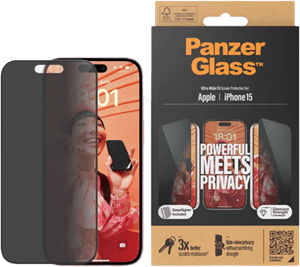 PanzerGlass™ Apple iPhone 15 UWF PRıVACY Hayalet Antibakteriyel Ekran Koruyucu
