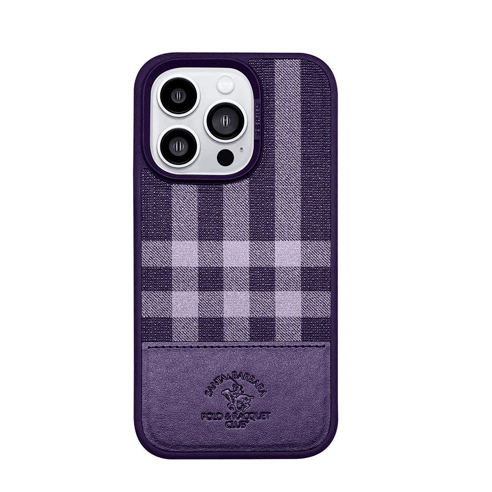Apple iPhone 14 Pro Cyrıl Series Fabric Embroidered Case-Derin Purple