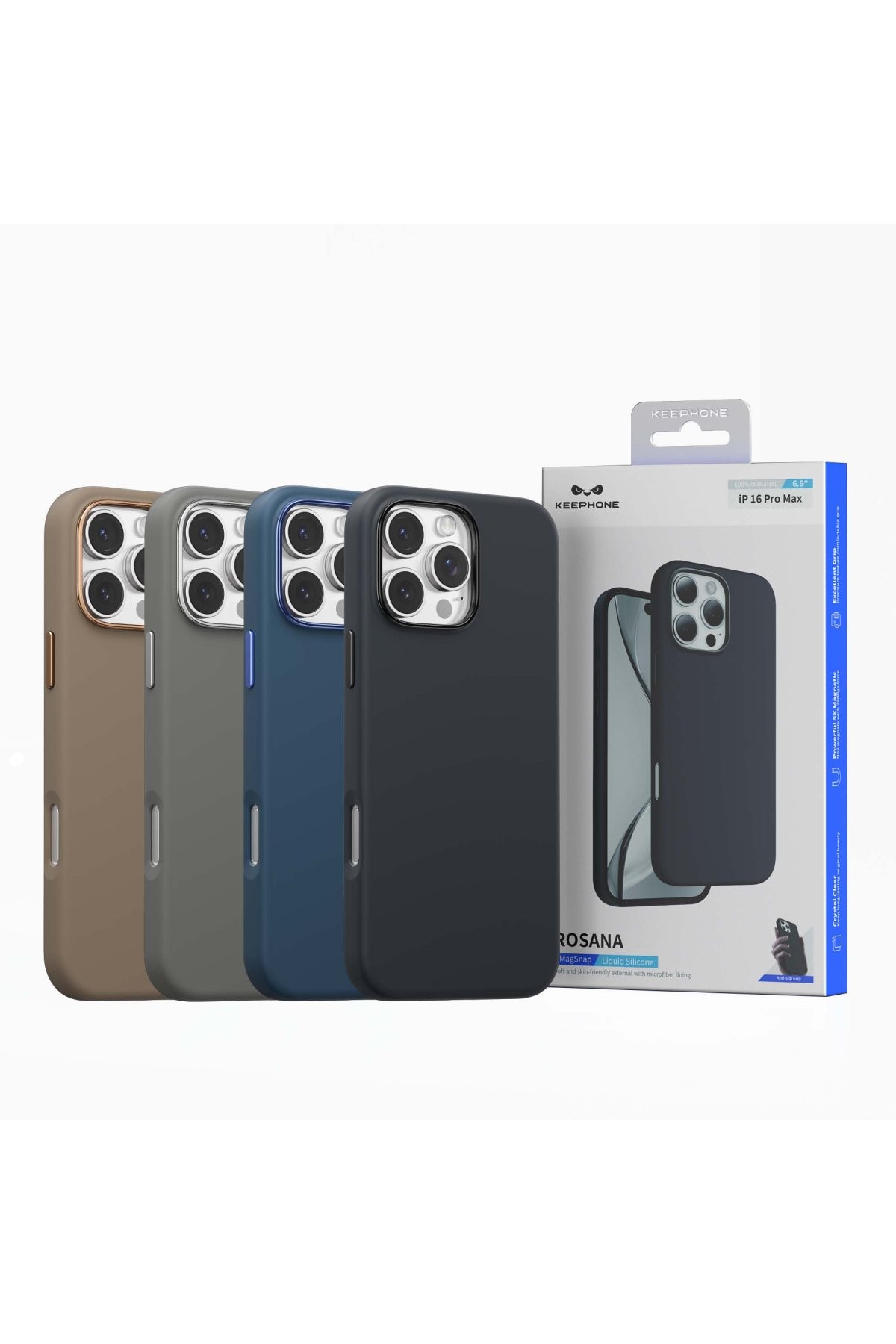 Keephone iPhone 16 Pro Rosana Silikon Kılıf - Mavi