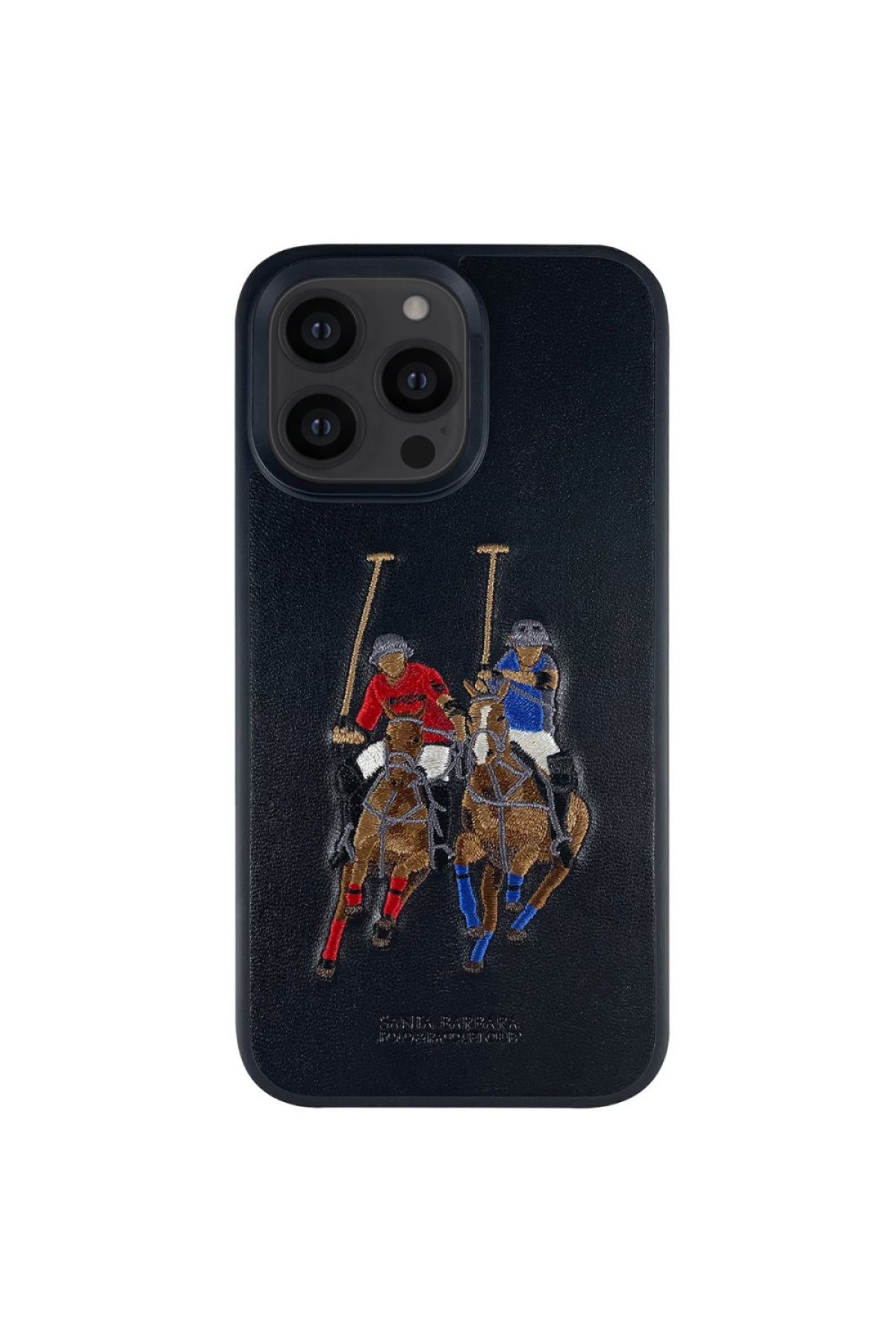 Santa Barbara Polo Racquet Club iPhone 13 Pro Max Jockey Deri Kapak - Siyah