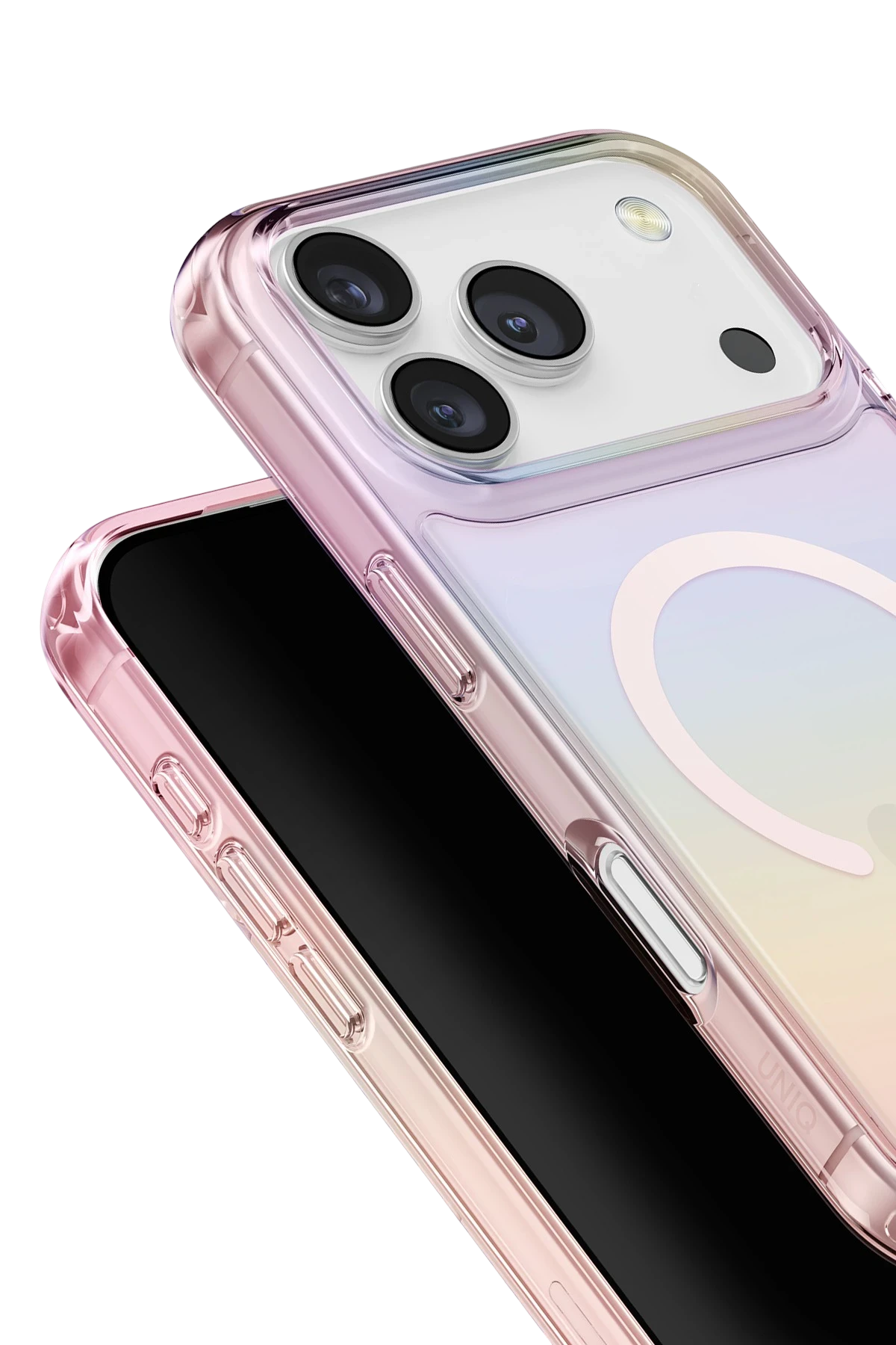 Uniq Apple iPhone 17 Pro Max Iridescia Magsafe Kapak - Pembe Rainbow