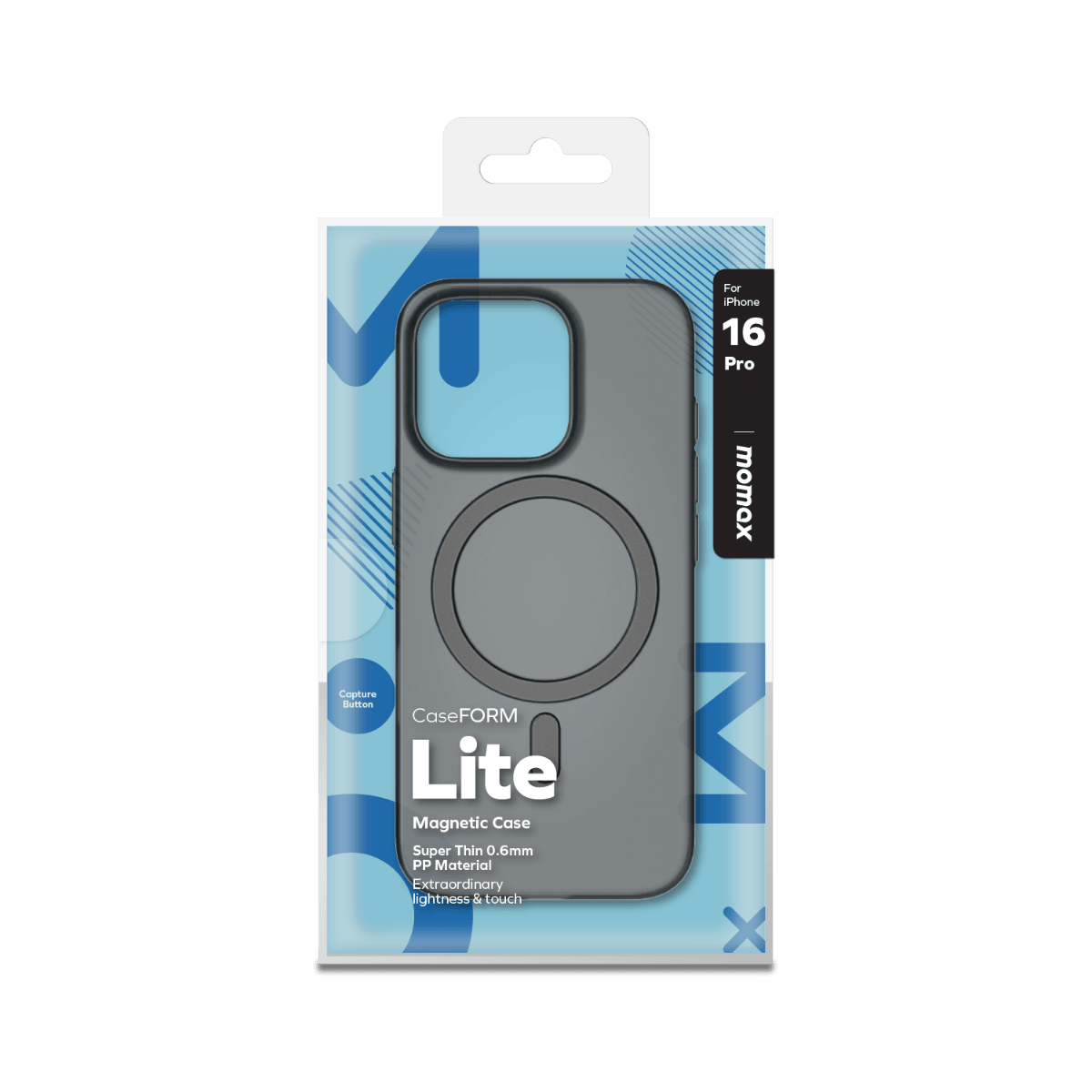 Lite CaseForm Magnetic Case iPhone 16 Pro (Transparent Black)