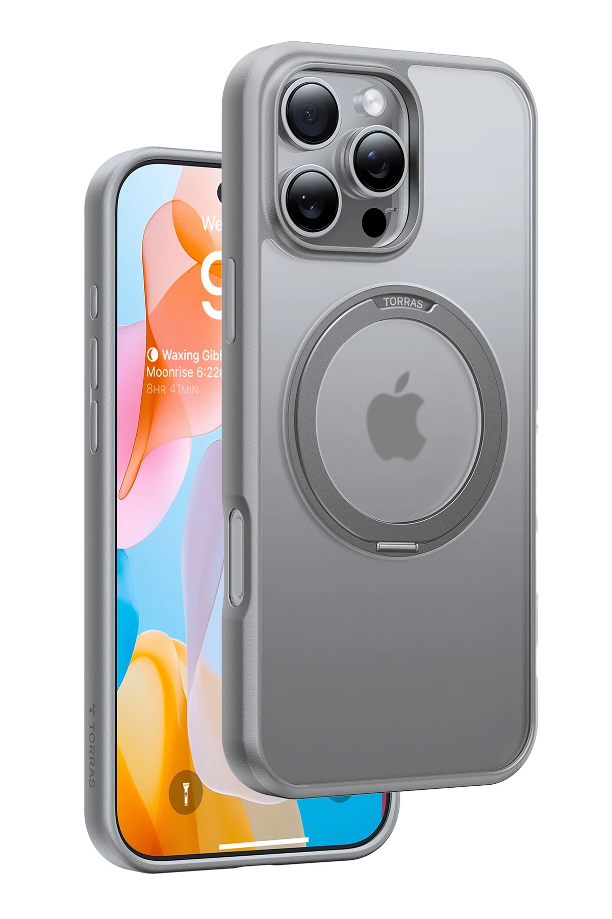 Torras Apple iPhone 16 Pro Max O Stand Pro Serisi Magsafe Kılıf - Titan Gri