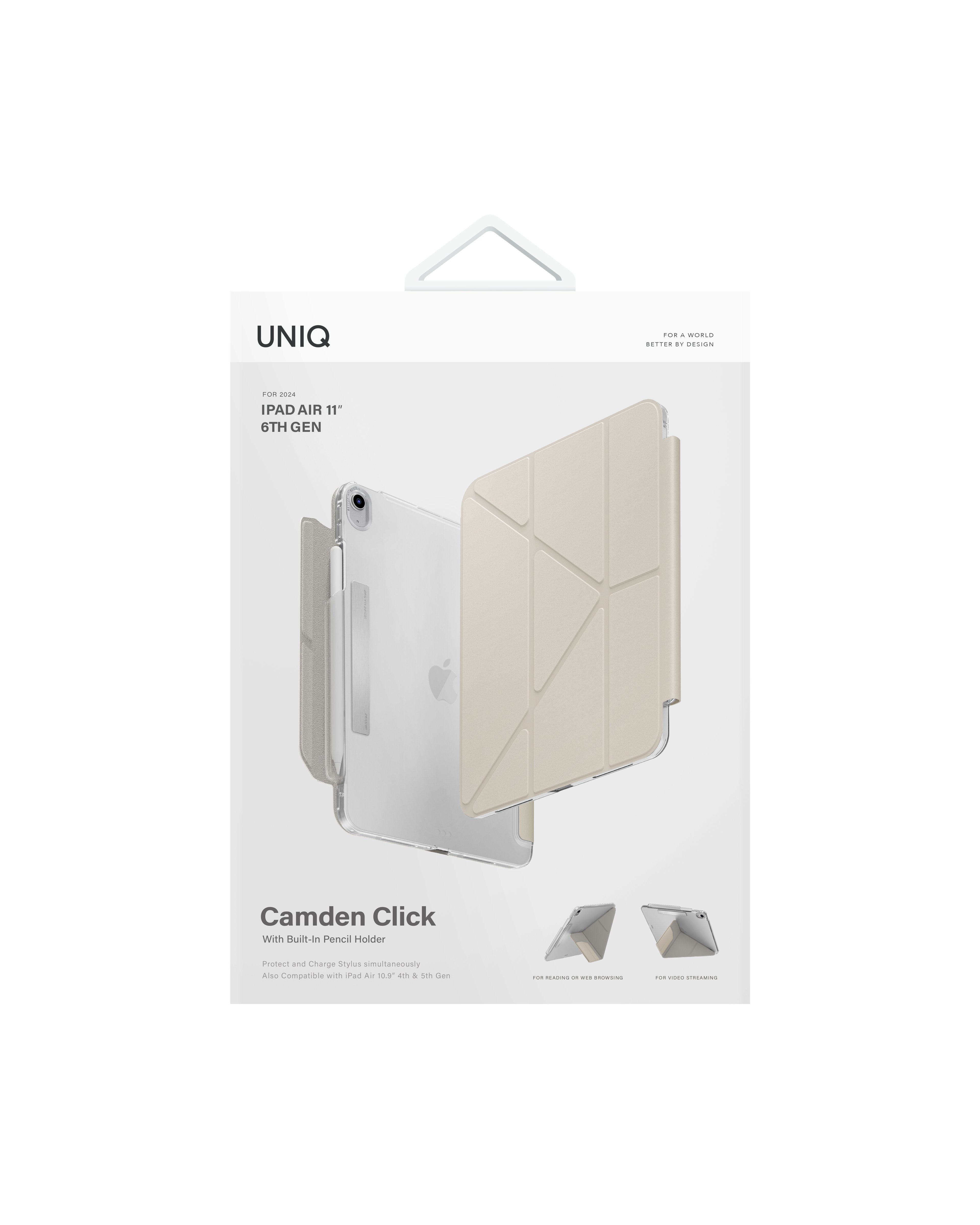 Uniq iPad Air 11 (2024) Camden Katlanabilir Tablet Kapak - Bej