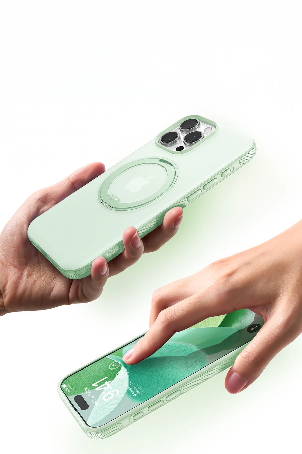 Torras Apple iPhone 16 Pro Max O Stand R Fitness Serisi Magsafe Kılıf - Açık Yeşil