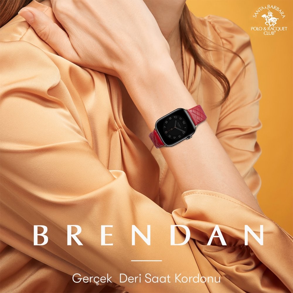 Santa Barbara Polo Racquet Club Watch 42mm Brendan Deri Kordon - Kırmızı