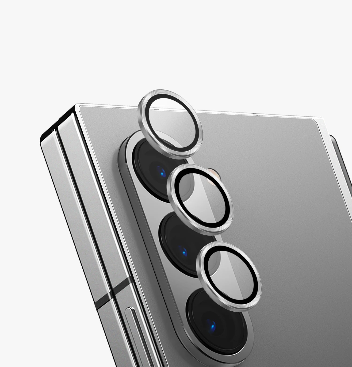 Unıq Optik Çelik Çerçeveli Kamera Koruyucu Lens Z Fold 6 - Silver